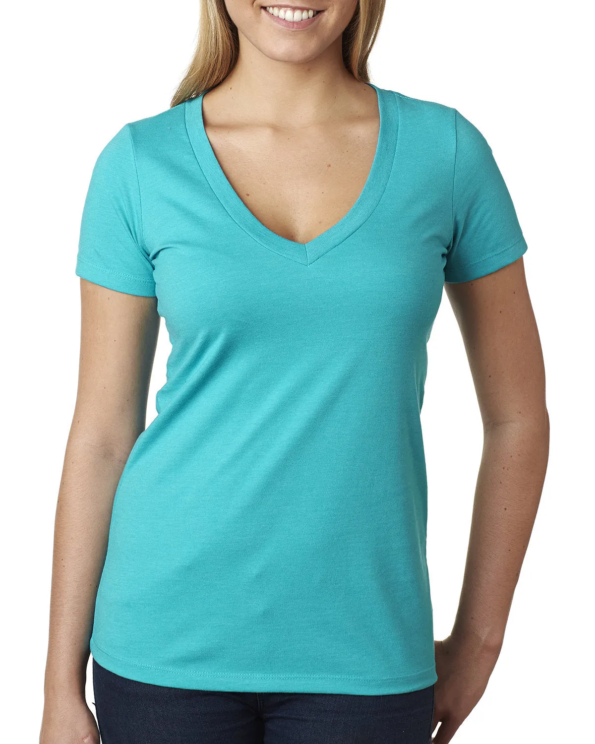 Next Level 6640 Ladies' CVC Deep V-Neck T-Shirt