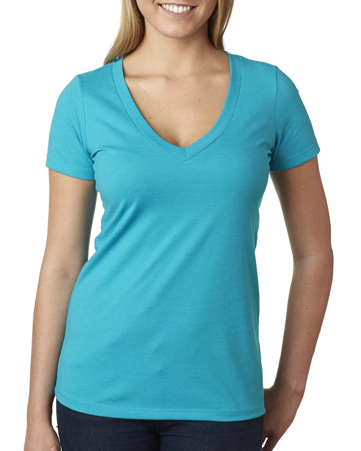 Next Level 6640 Ladies' CVC Deep V-Neck T-Shirt