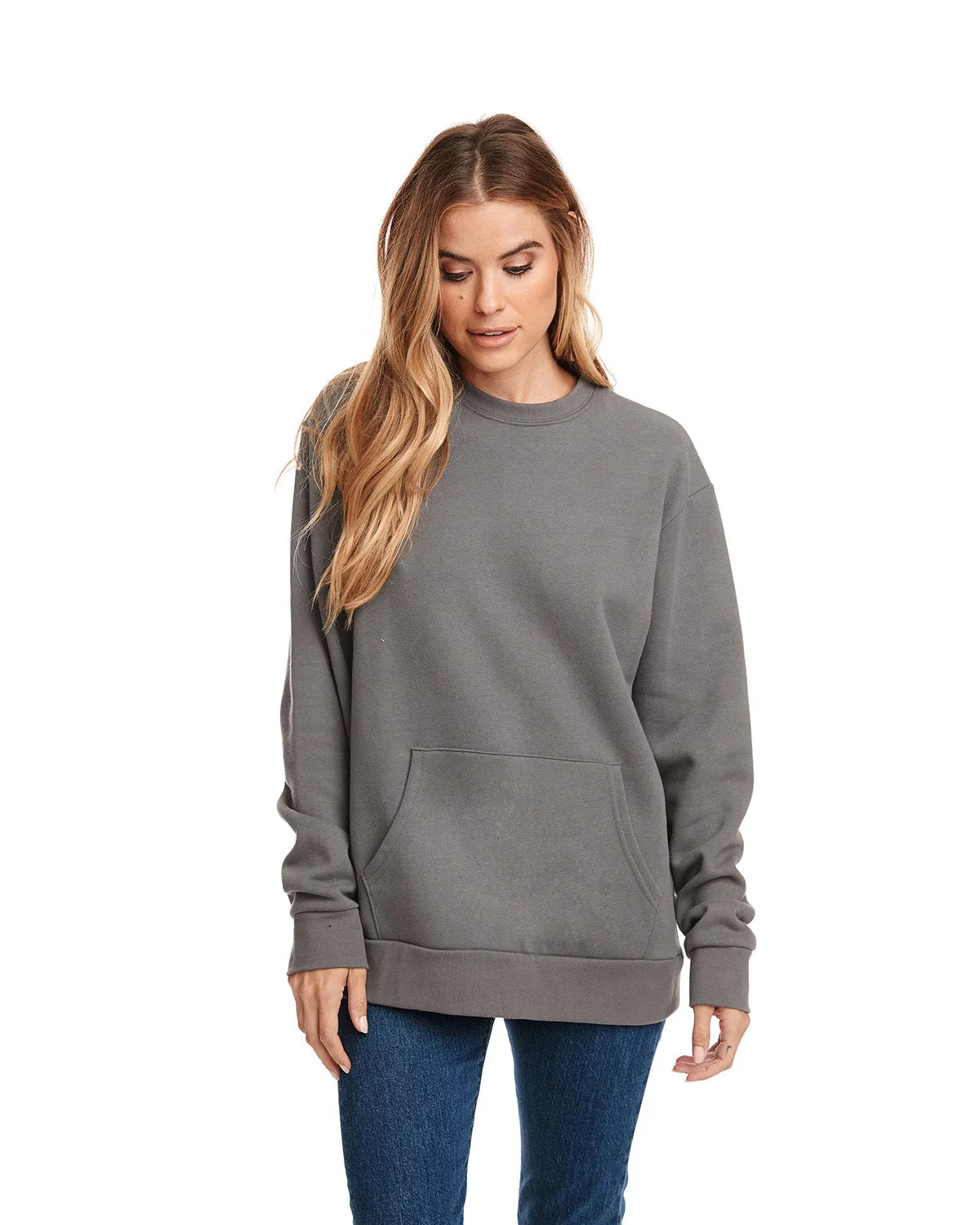 Next Level 9001 Unisex Long Sleeve Crew with Pocket