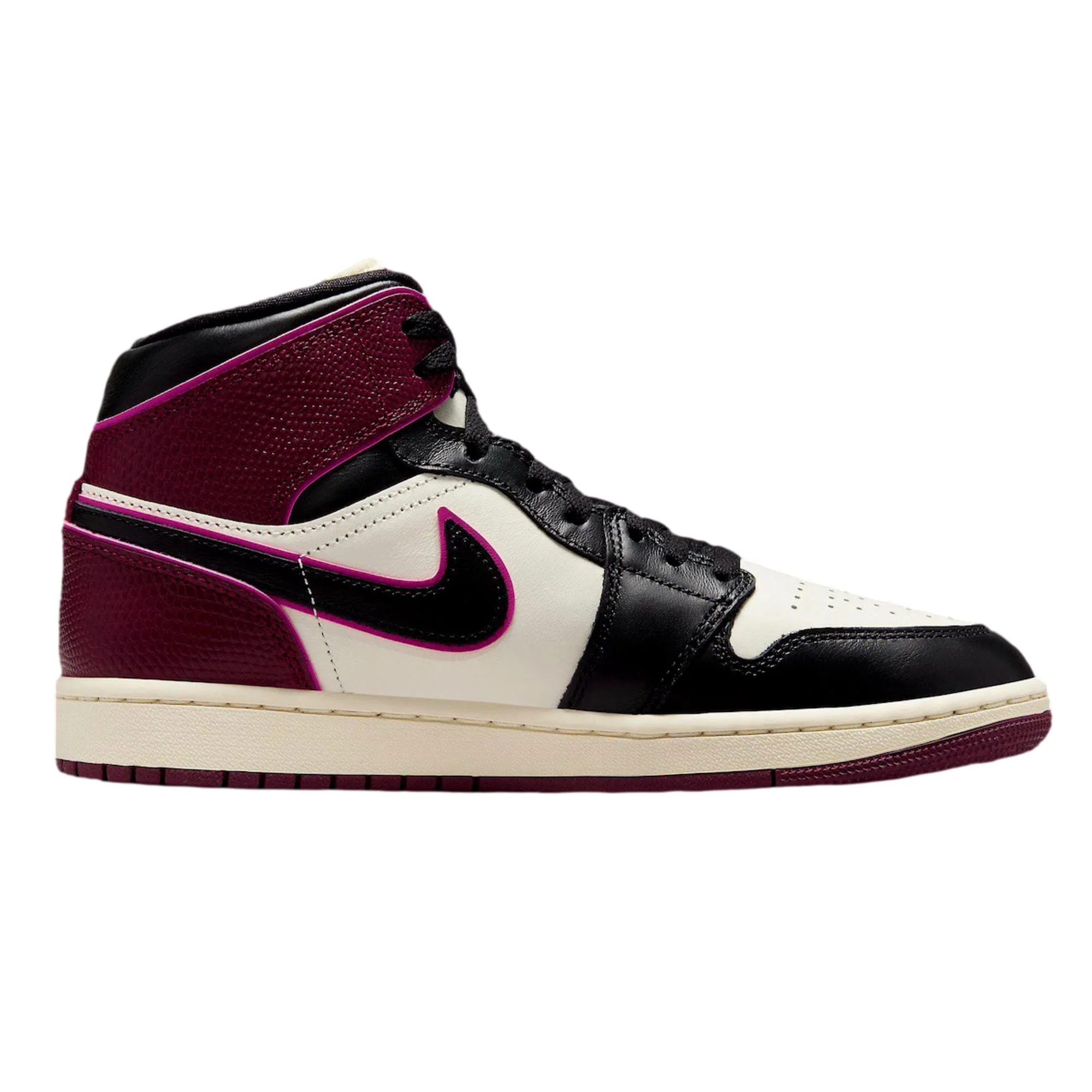 Nike Air Jordan 1 Mid SE Sail/Black-Active Pink  FQ7818-101 Women's