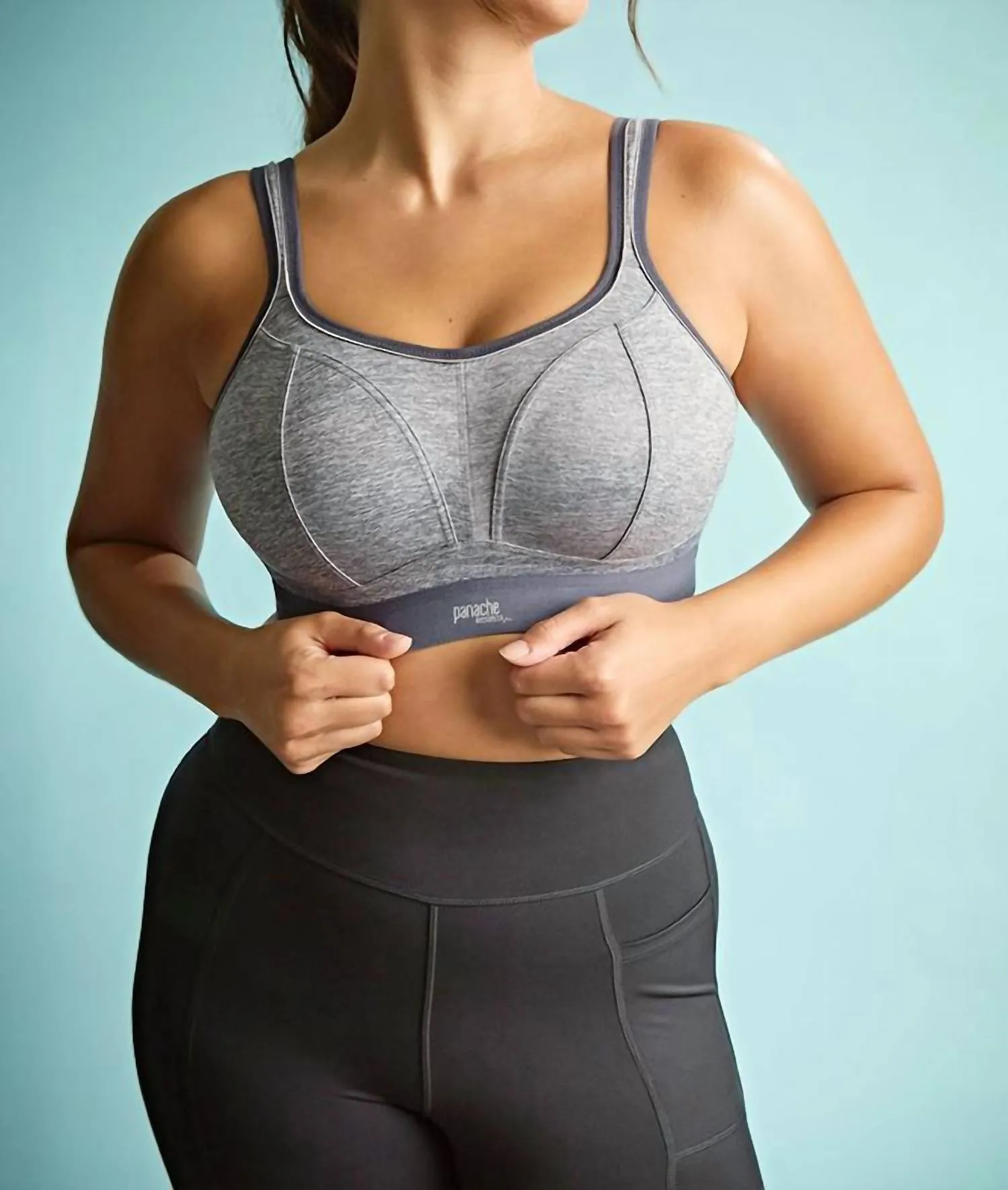 Non-Wire Sports Bra In Charcoal Marl
