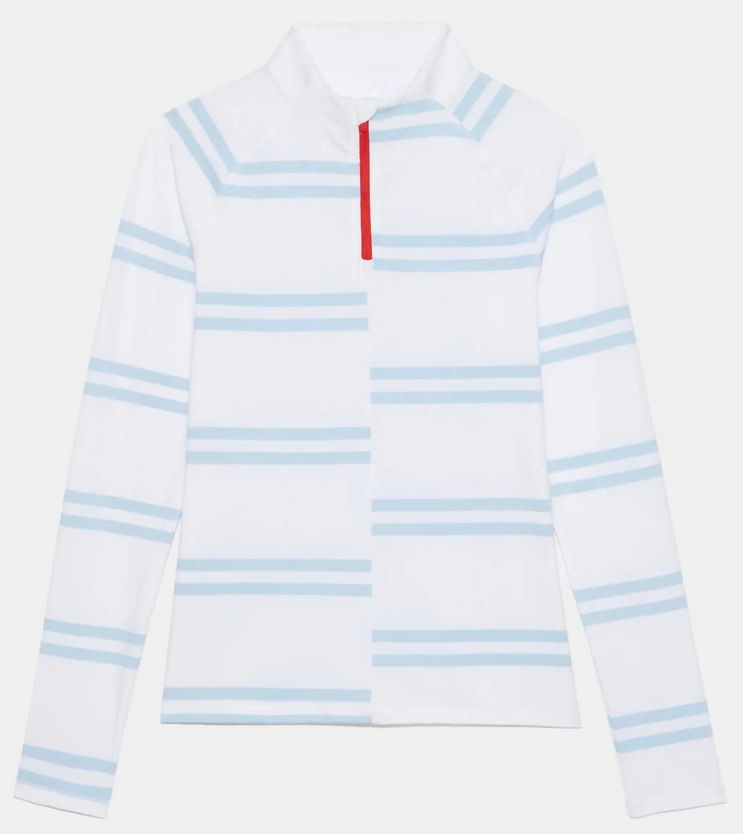 Offset Stripe Tech Jersey Quarter Zip Pullover In Snow