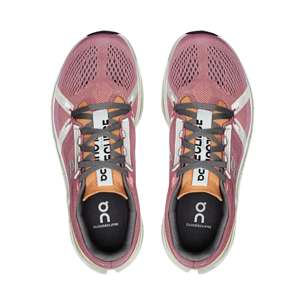 On Women's Cloudeclipse Sneaker in Tangerine/Ivory