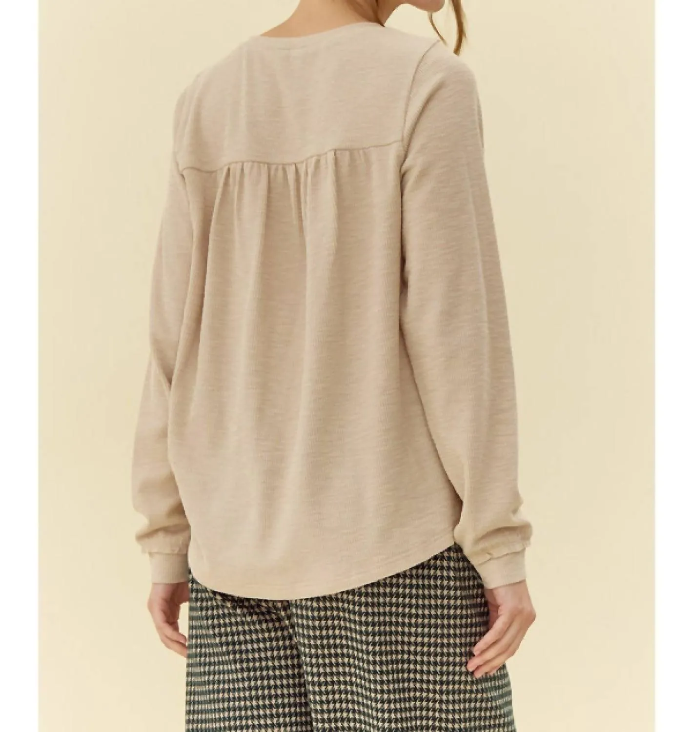 Perfect Long Sleeve Top In Oatmeal