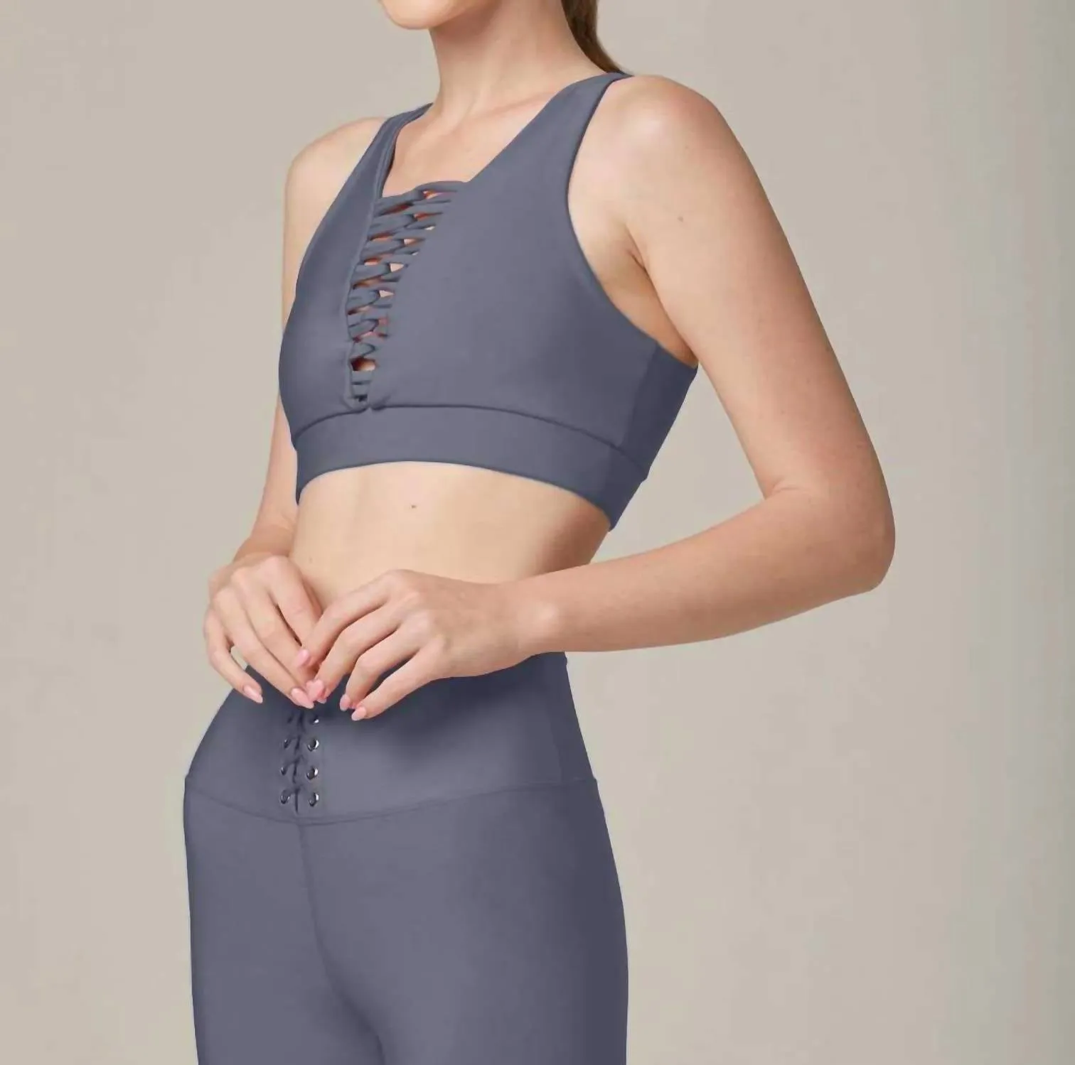Perfect View Max Support Tank Sports Bra In Blu-S Steel Blue
