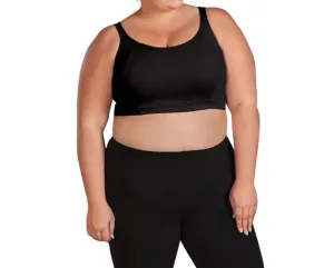 Plus Size Double Layer Sports Bra In Black