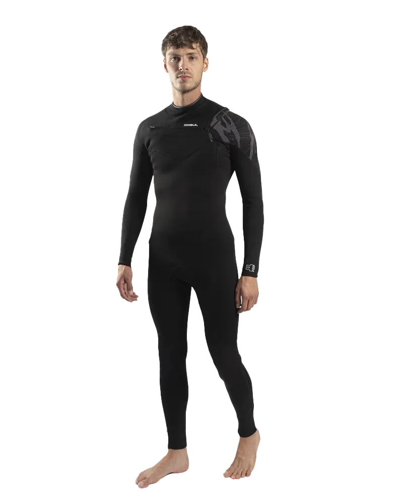Response Echo 3/2mm Chest Zip Wetsuit in Black & Contour Camo