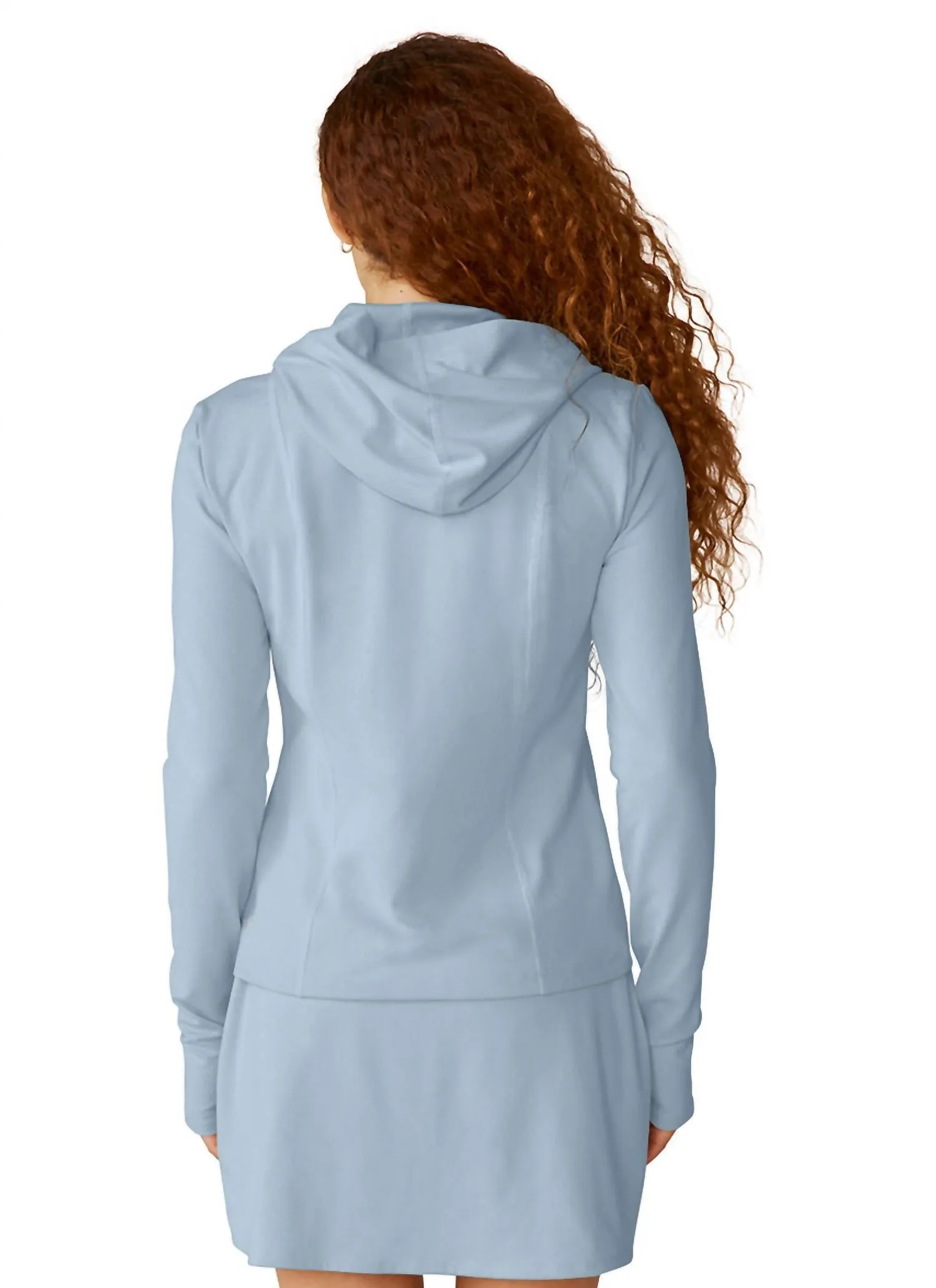 Rib Morning Jog Hoodie In Hazy Sky