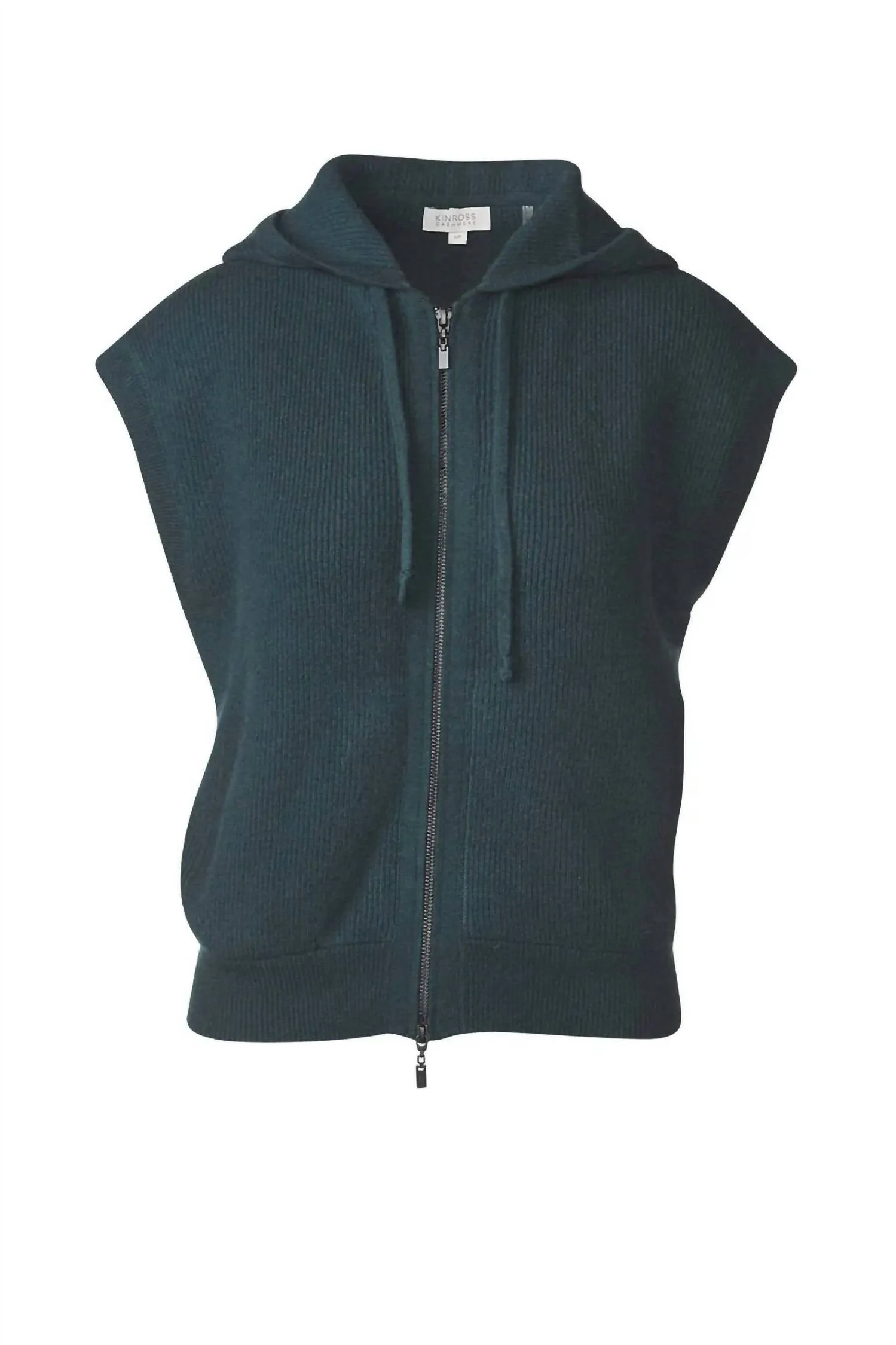 Rib Zip Hoodie In Cypress