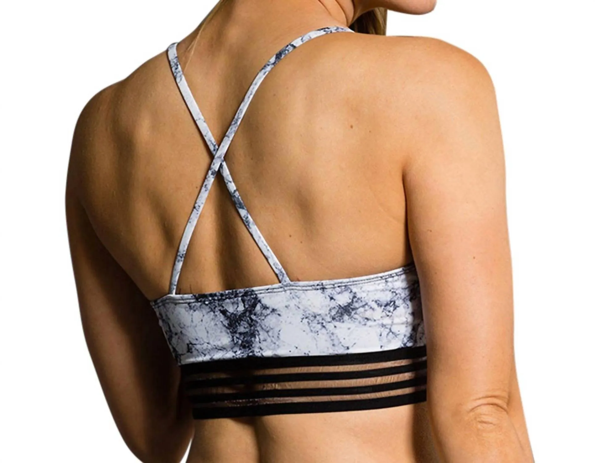 Ritz Low Impact Sports Bra In White Marble