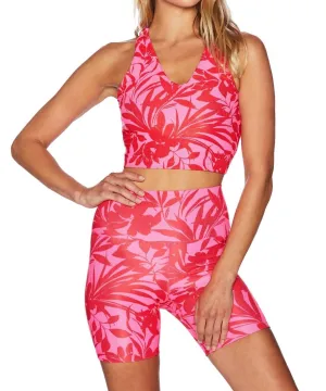 Ruby Top In Neon Hibiscus