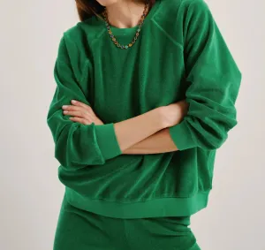 Samos Oversized Sweatshirt In Terry In Clover