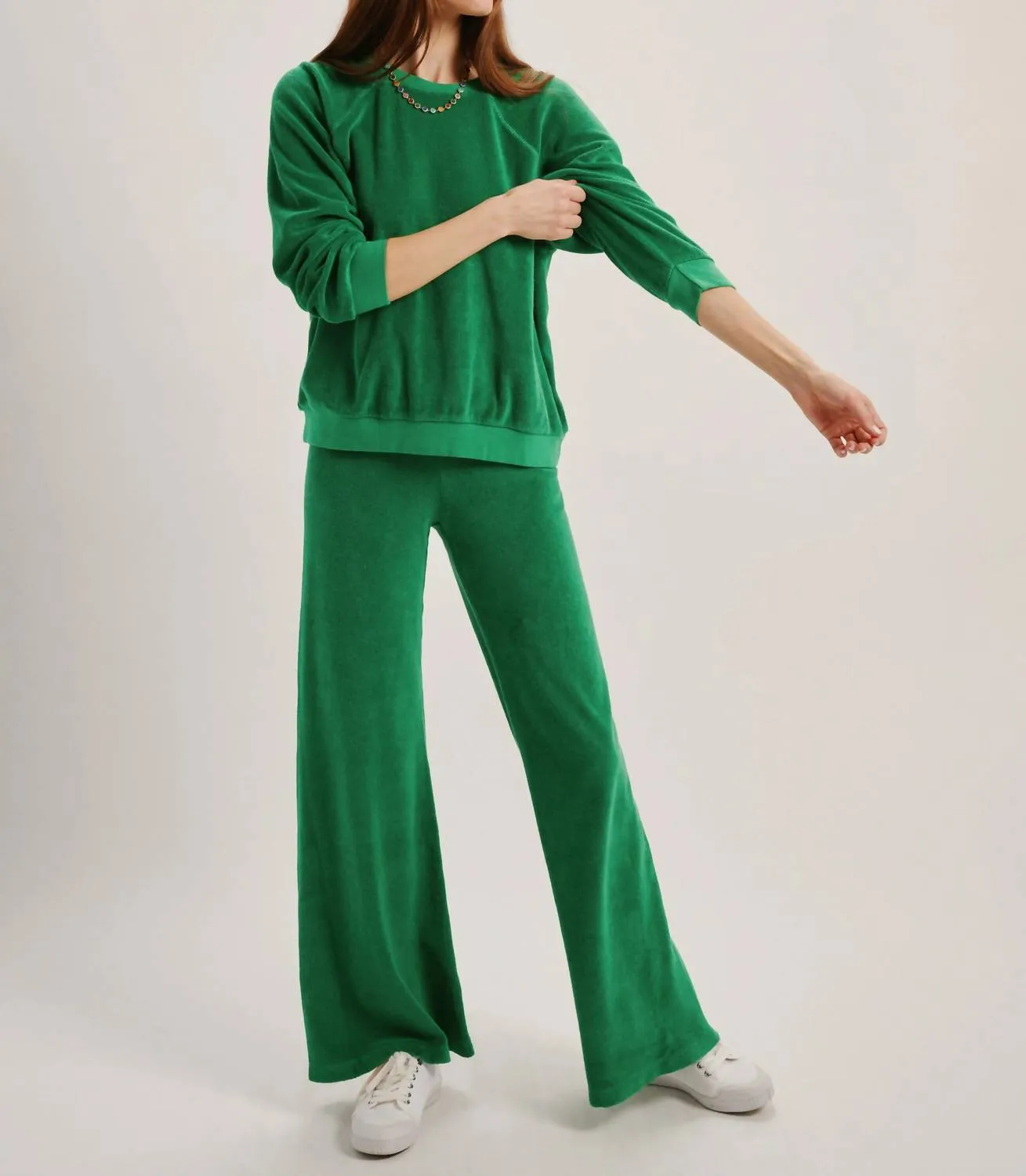 Samos Oversized Sweatshirt In Terry In Clover