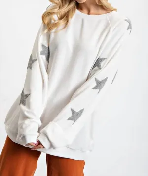 Sarah Star Sweatshirt In White