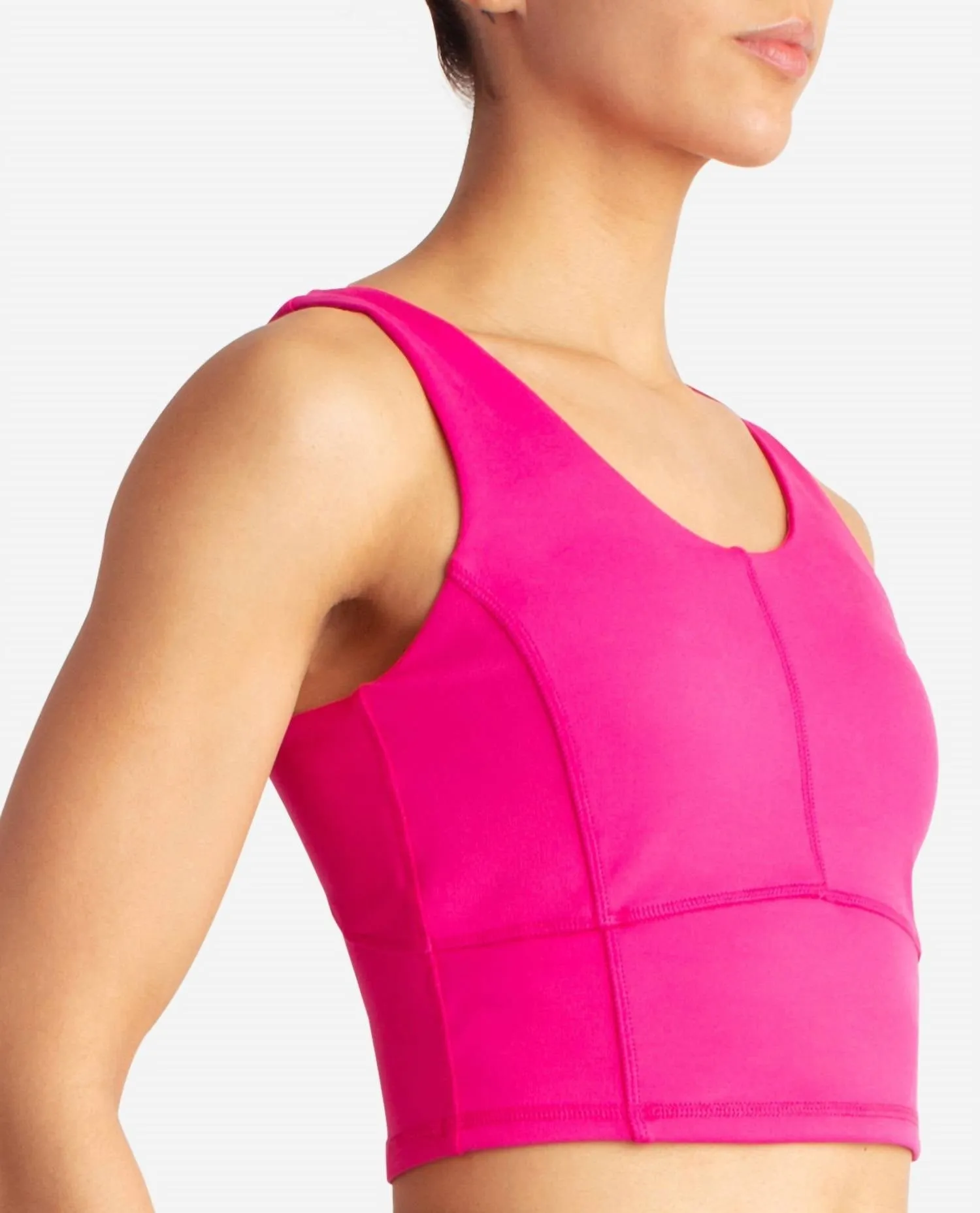 Sculpted Longline Bra In Luminous Pink
