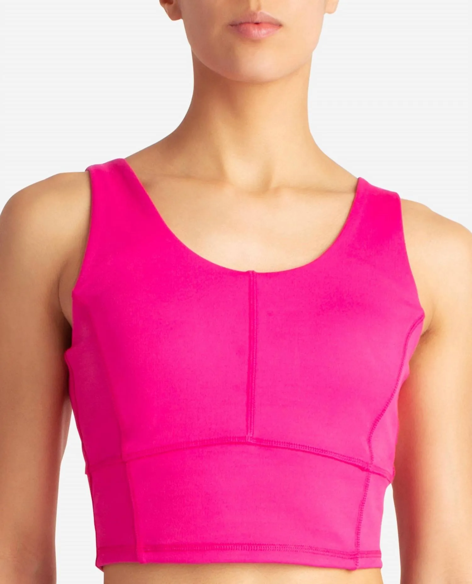 Sculpted Longline Bra In Luminous Pink