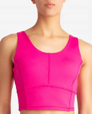 Sculpted Longline Bra In Luminous Pink