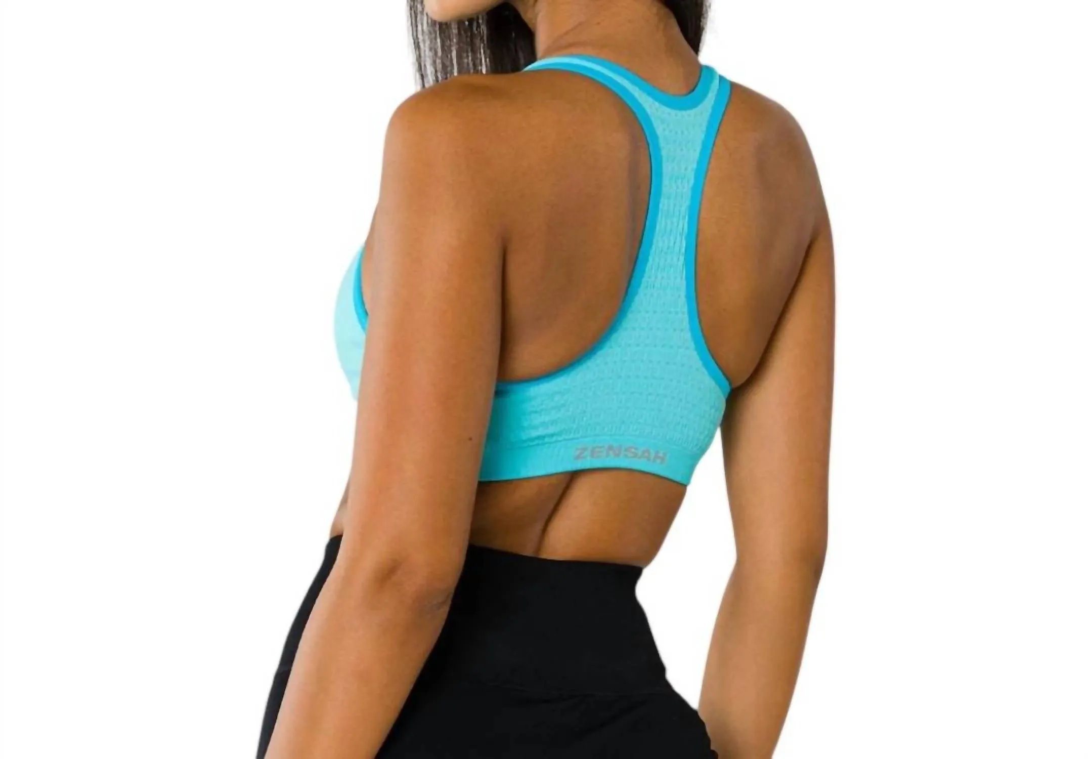 Seamless Running Bra In Aqua