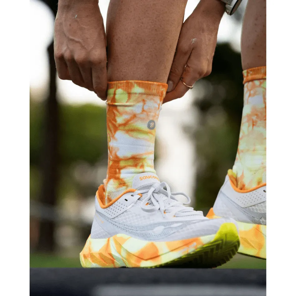 Shyu Unisex Half Crew Cut Racing Socks in Orange/Zest/White SS25 Shoes_Puma