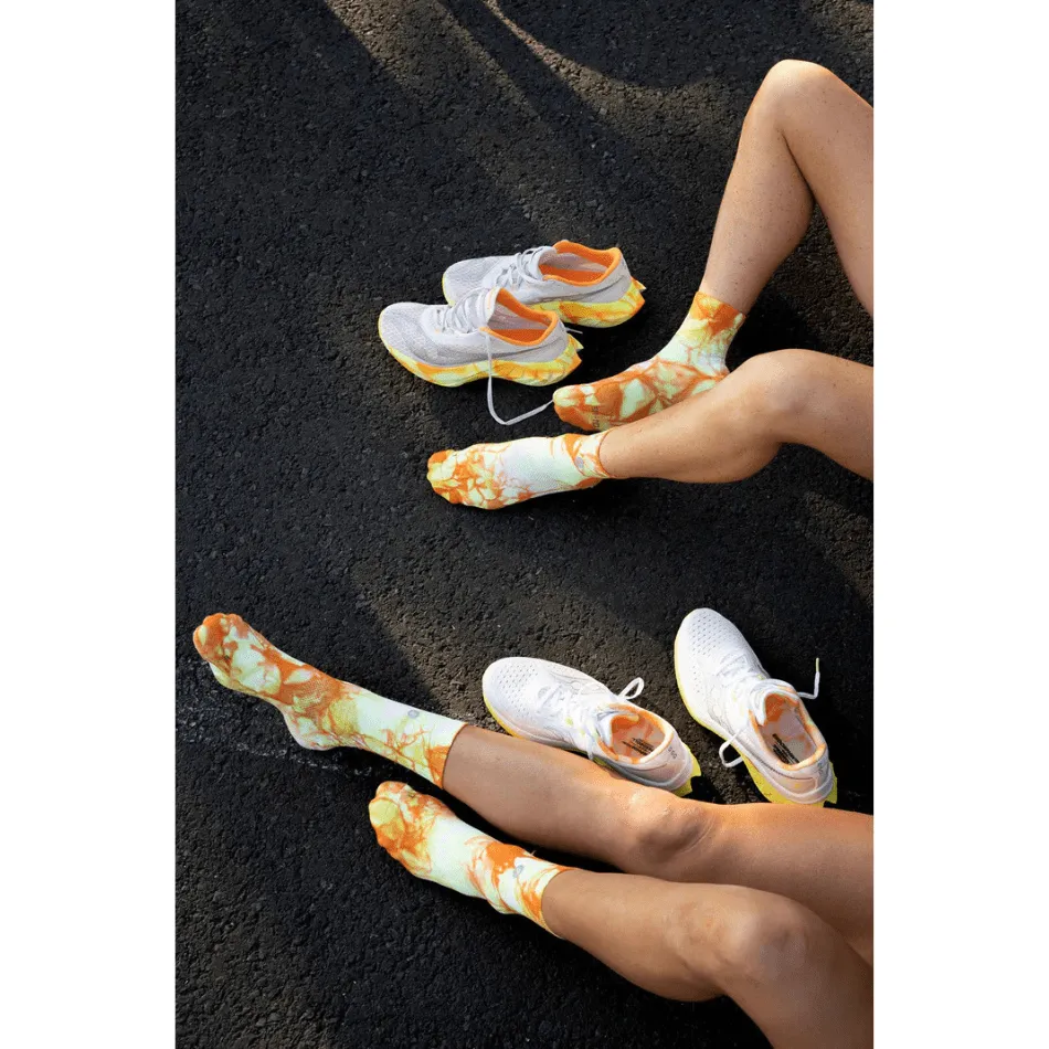Shyu Unisex Half Crew Cut Racing Socks in Orange/Zest/White SS25 Shoes_Puma