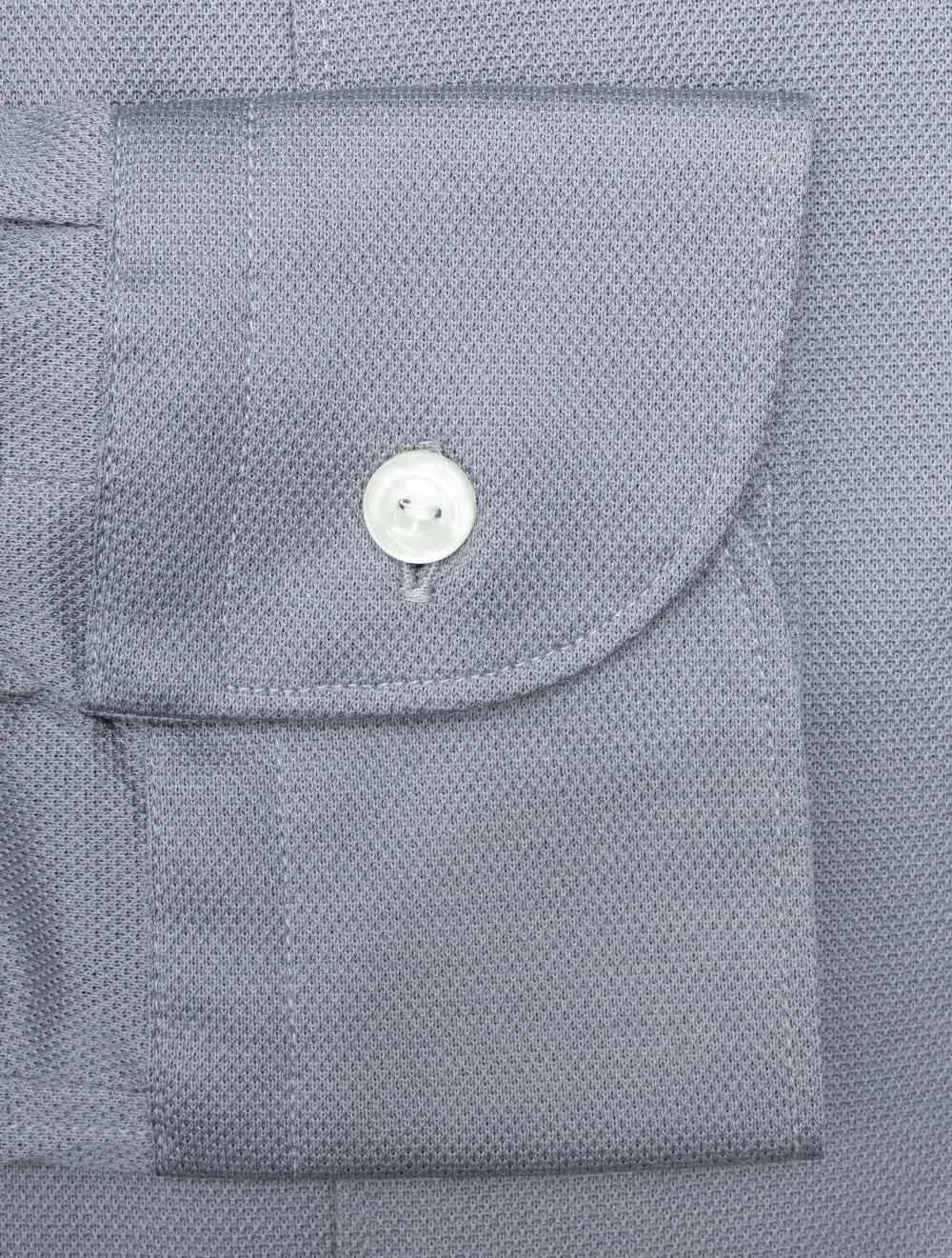 Slim Fit Jersey Piqu?? Shirt Grey