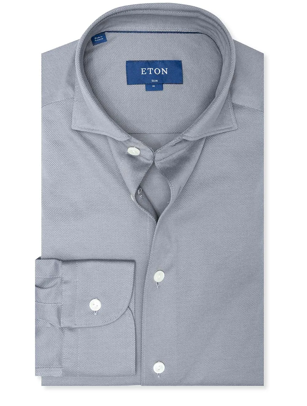 Slim Fit Jersey Piqu?? Shirt Grey