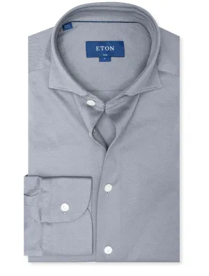 Slim Fit Jersey Piqu?? Shirt Grey