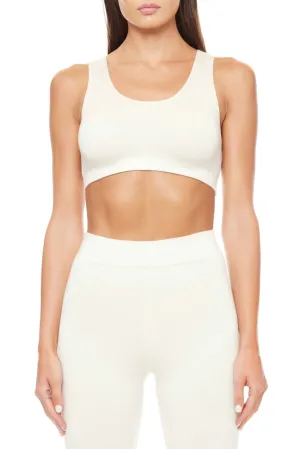 Soft Jersey Sports Bra In Cream