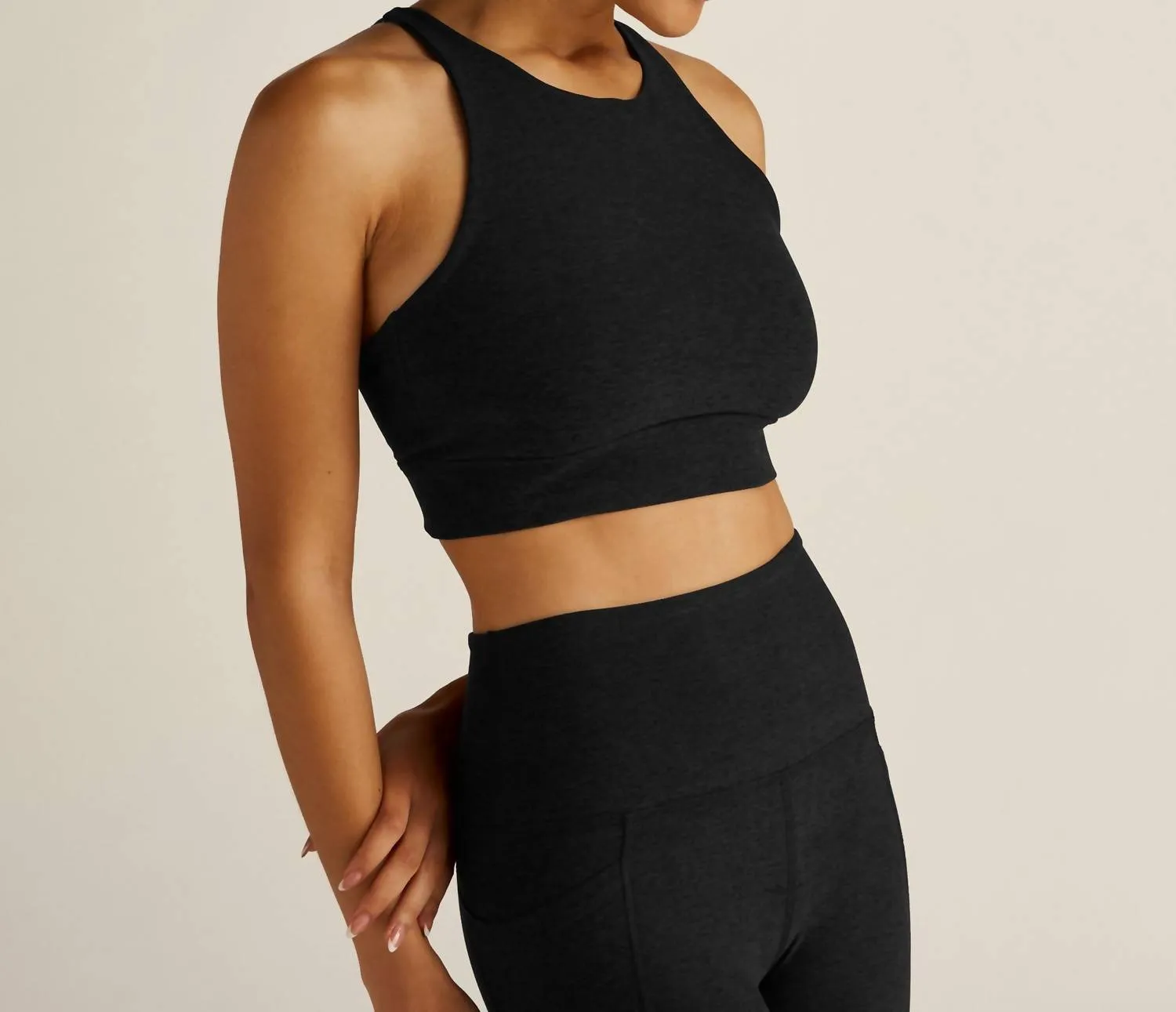 Spacedye Enlighten Long Line Bra In Black