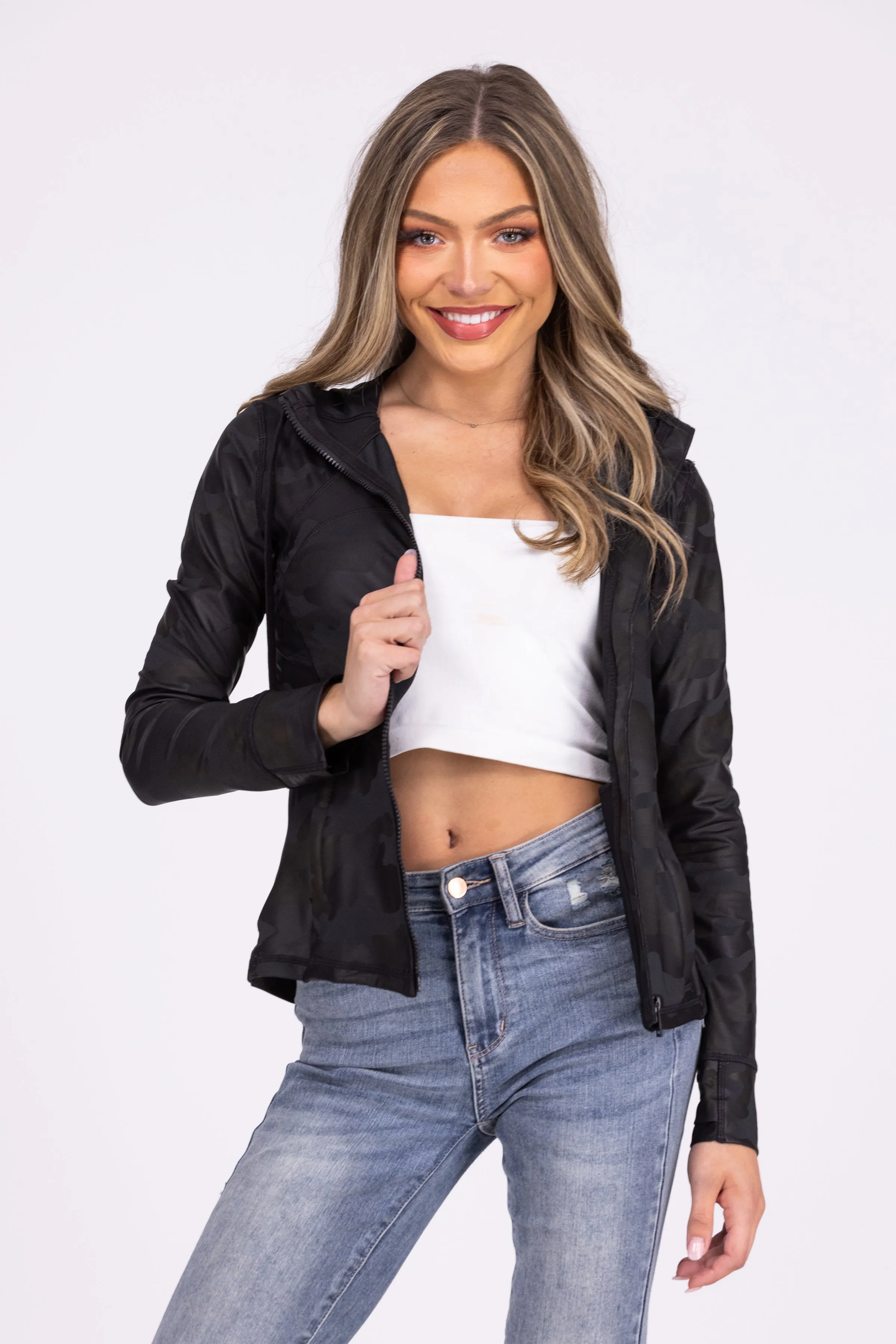 Spicy Camo Women's Edgy Zip Up Hoodie *Final Sale*