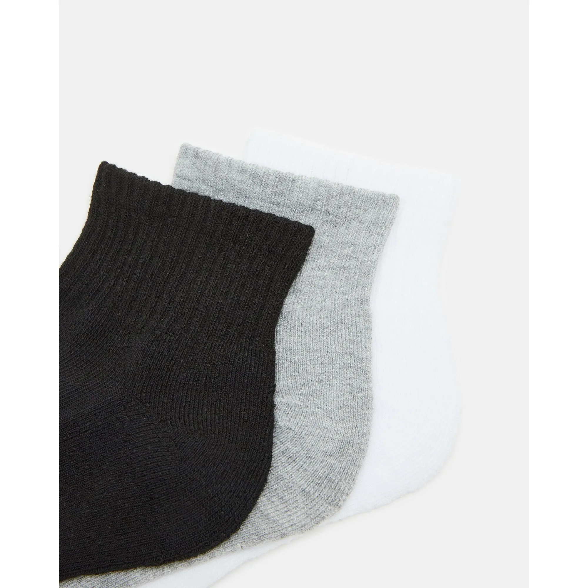 Sport Cushion Quarter Socks Black/white
