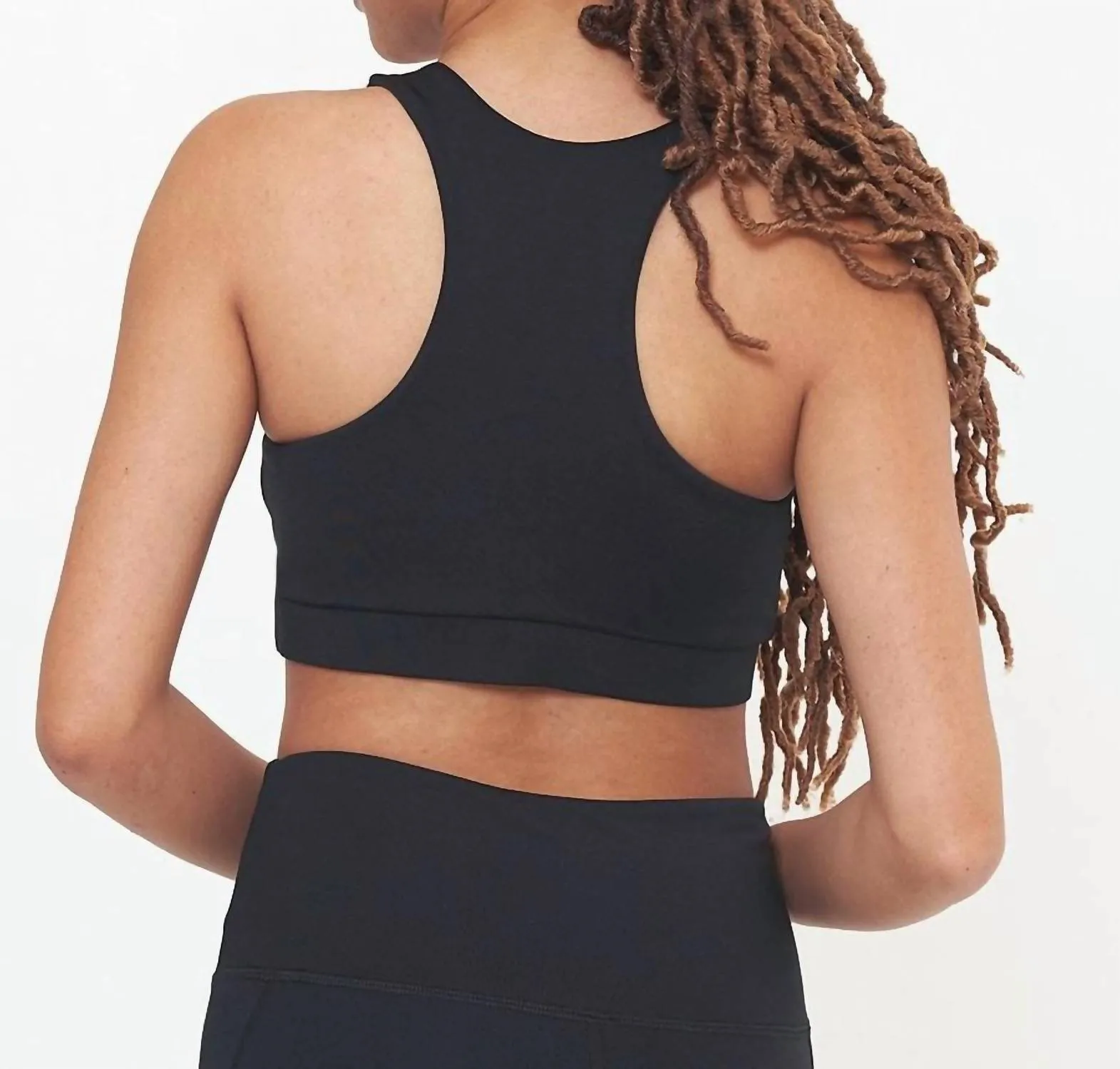Square Neck Performance Bra In Black