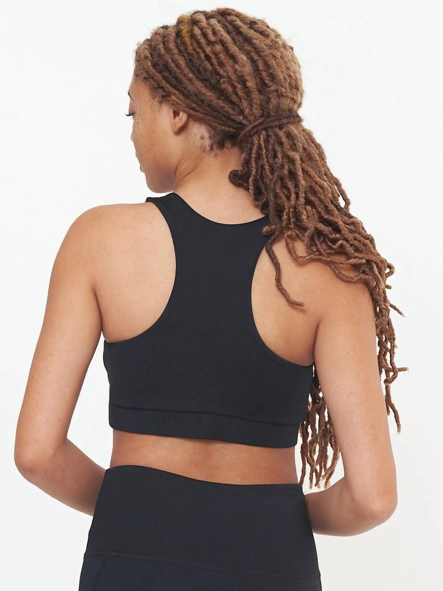 Square Neck Performance Bra In Black