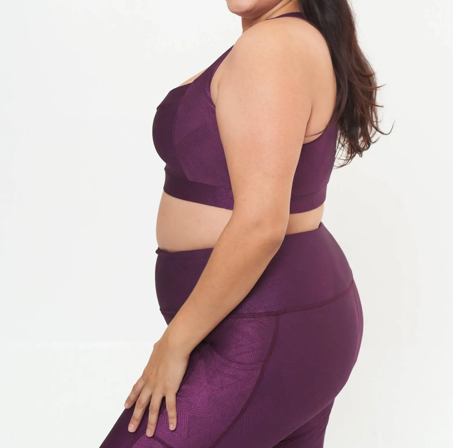 Square Neck Performance Bralette In Sangria