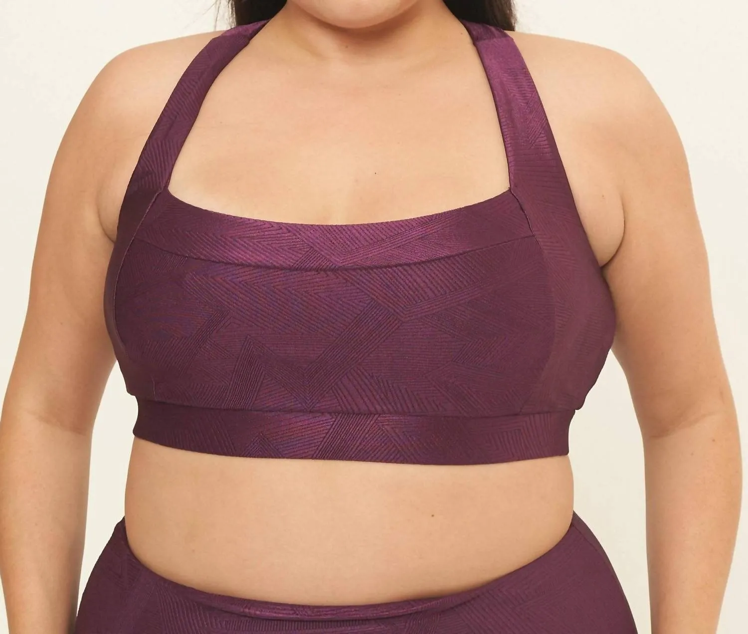 Square Neck Performance Bralette In Sangria