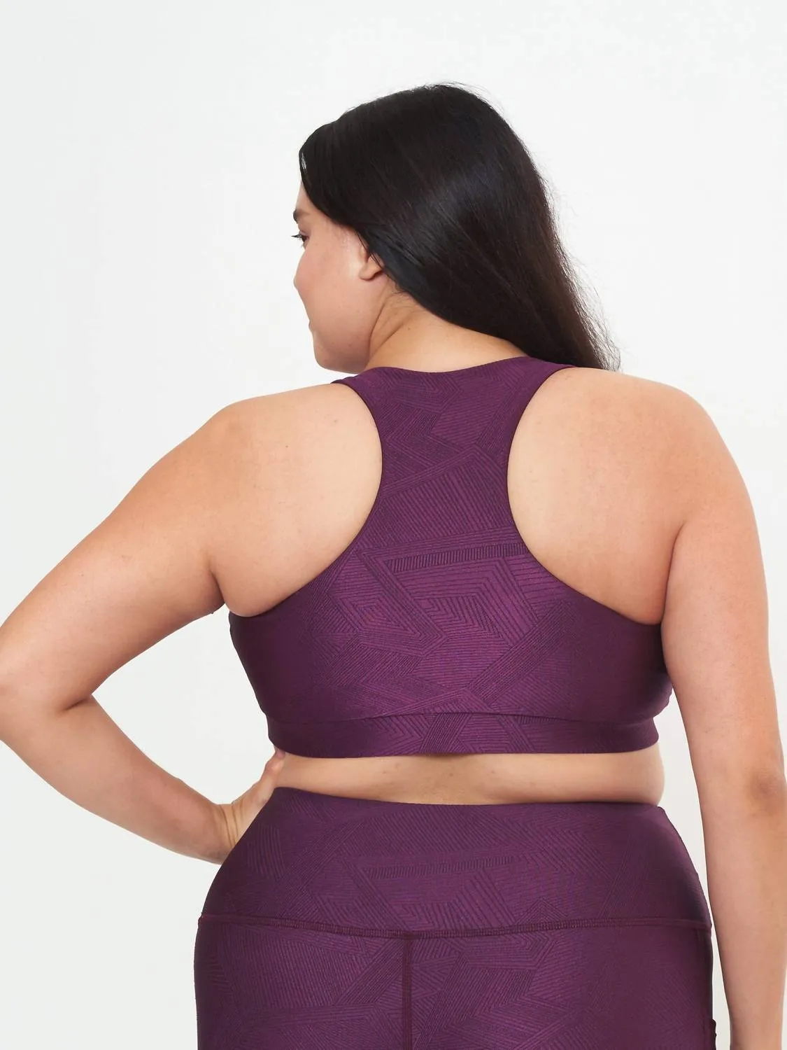 Square Neck Performance Bralette In Sangria
