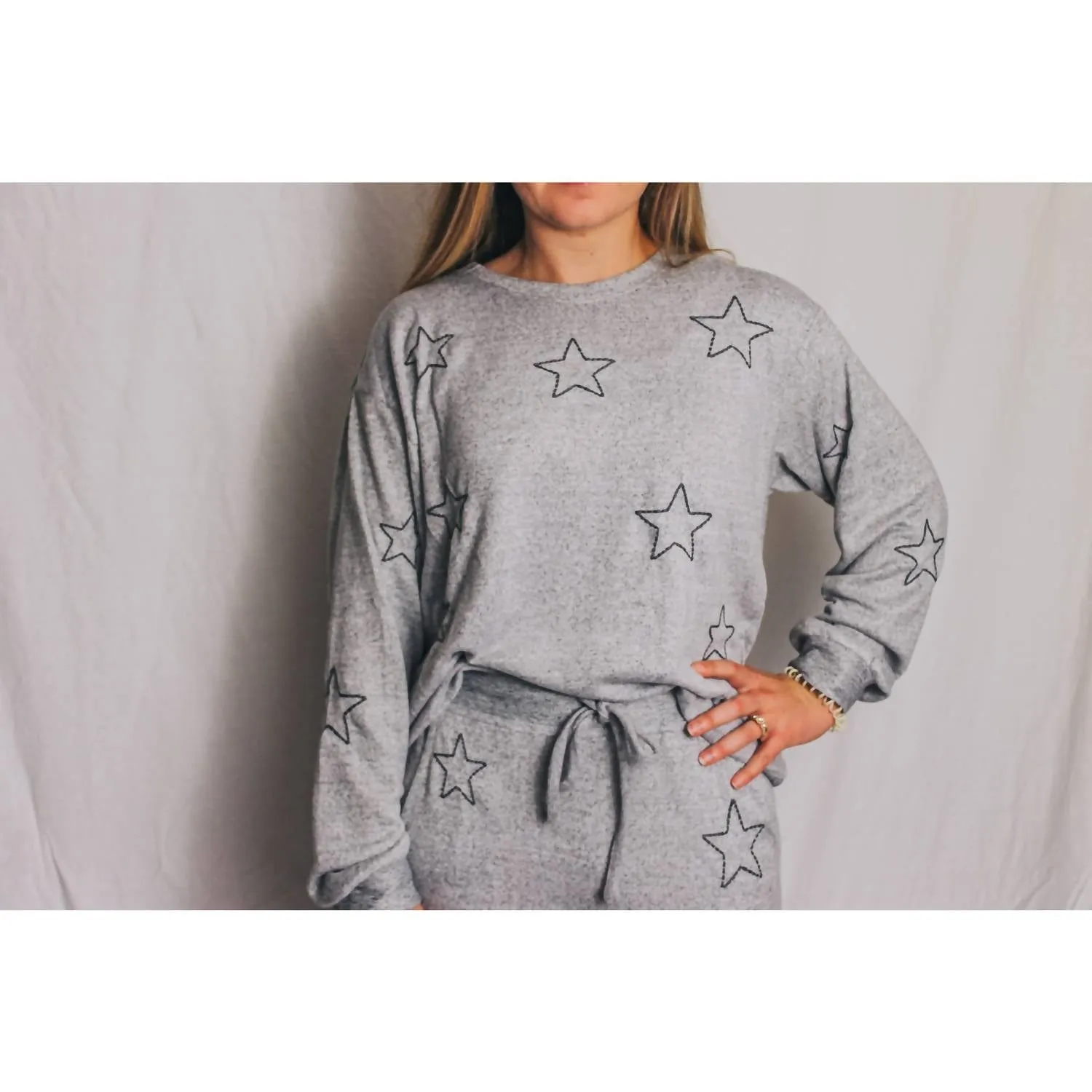 Star Sweatshirt In Heather Grey
