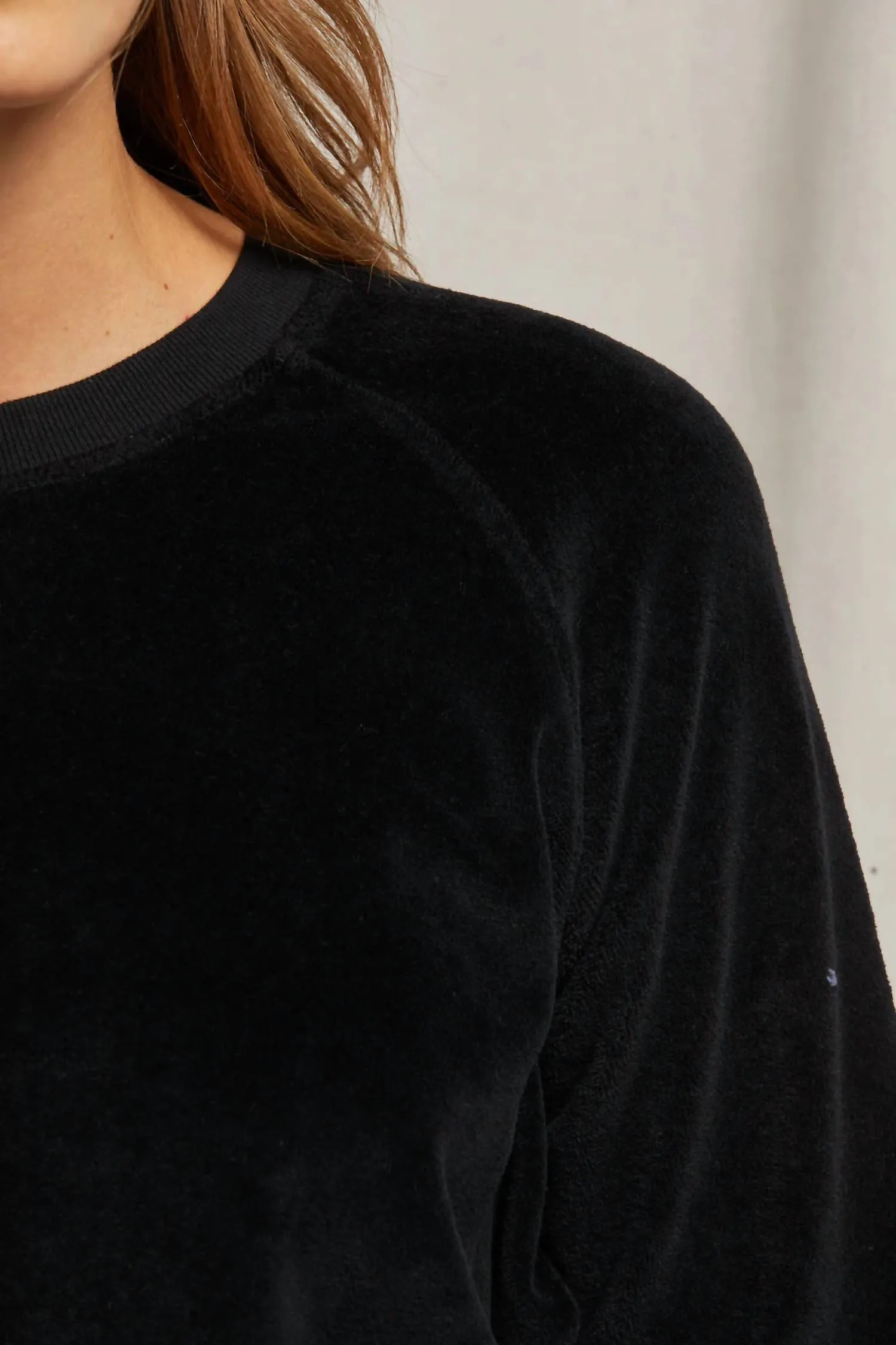 Stella Velour Crewneck Sweatshirt In Black