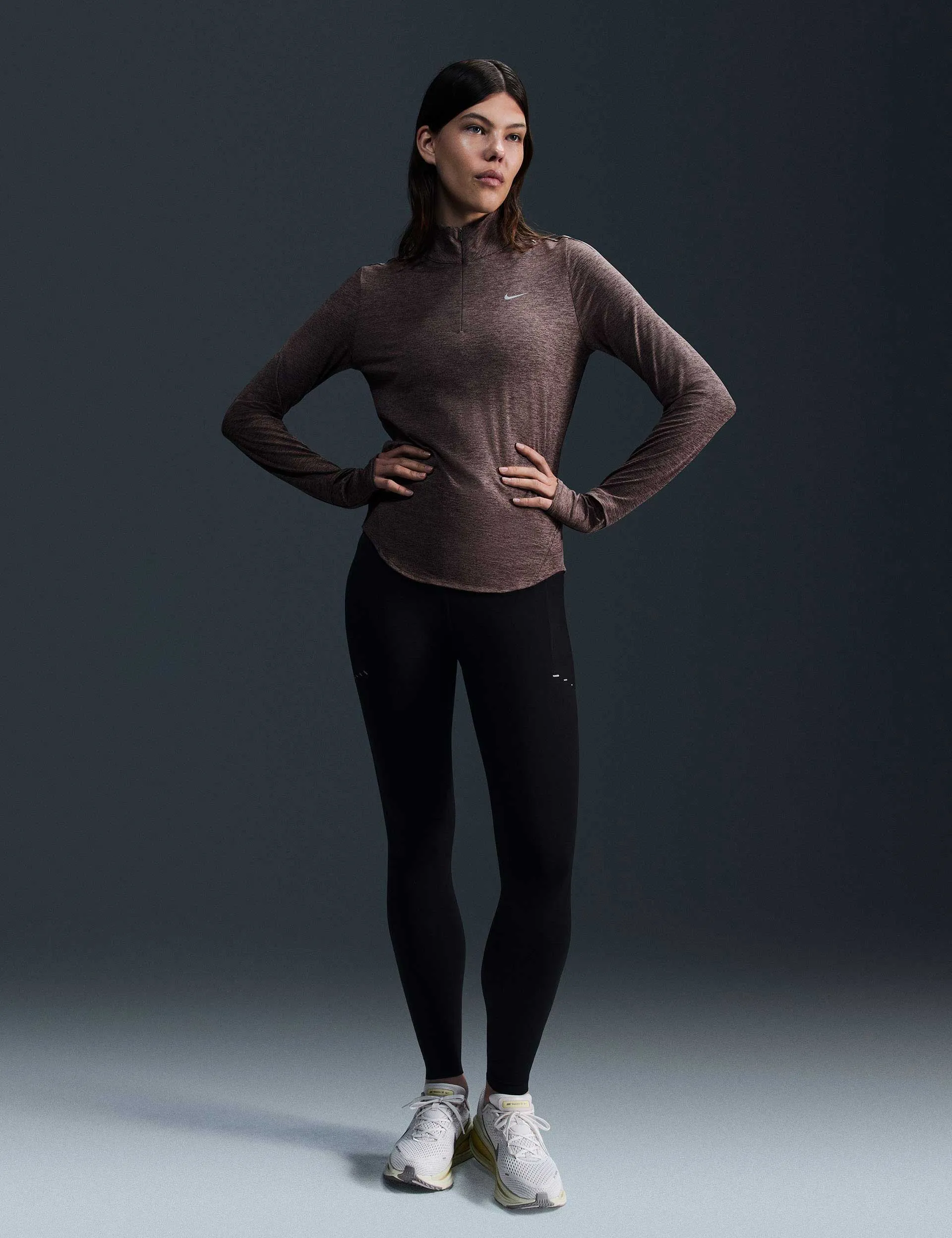 Swift High Waisted 7/8 Running Leggings with Pockets - Black/Reflective Silver