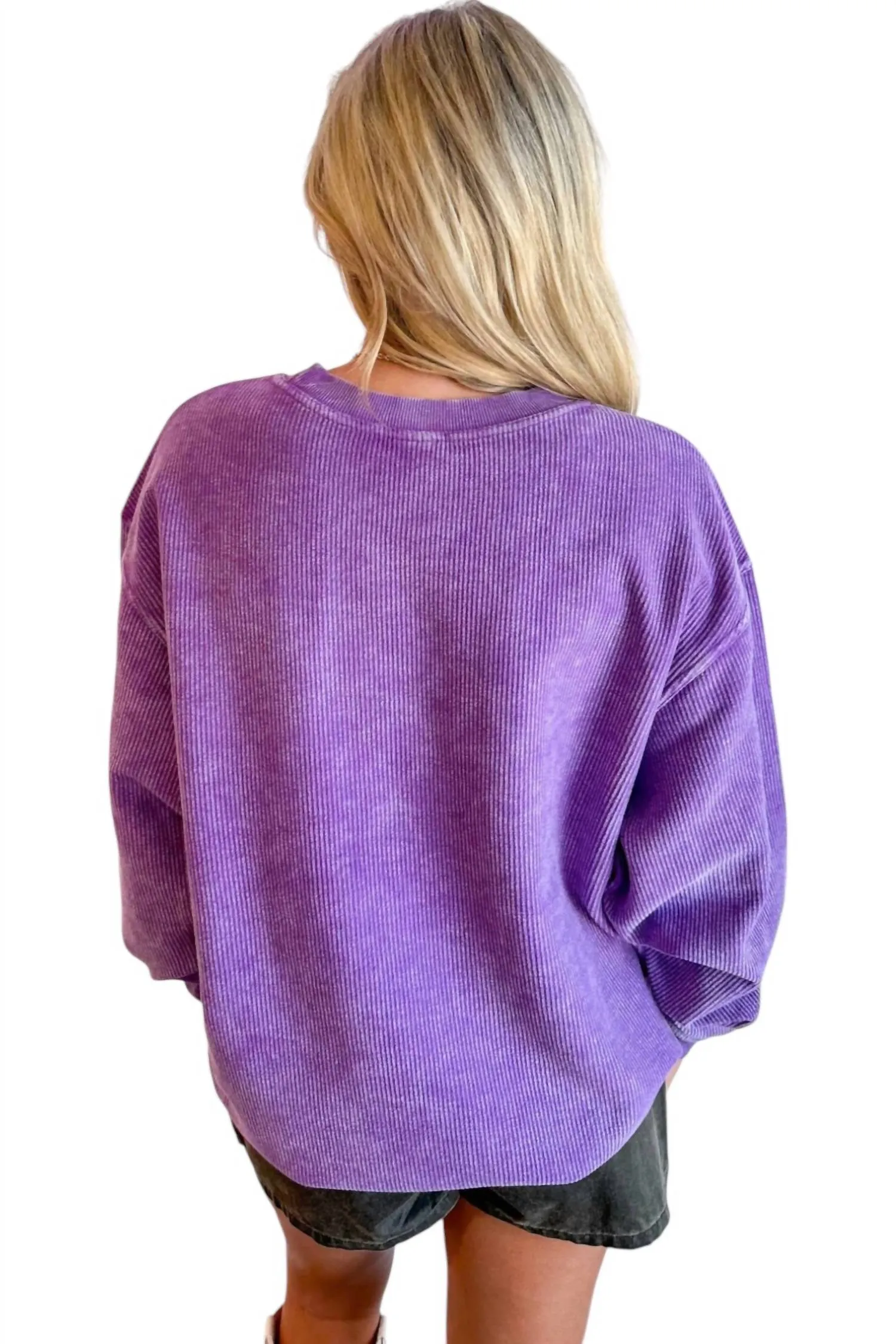 Tcu Mascot Cord Sweatshirt In Purple