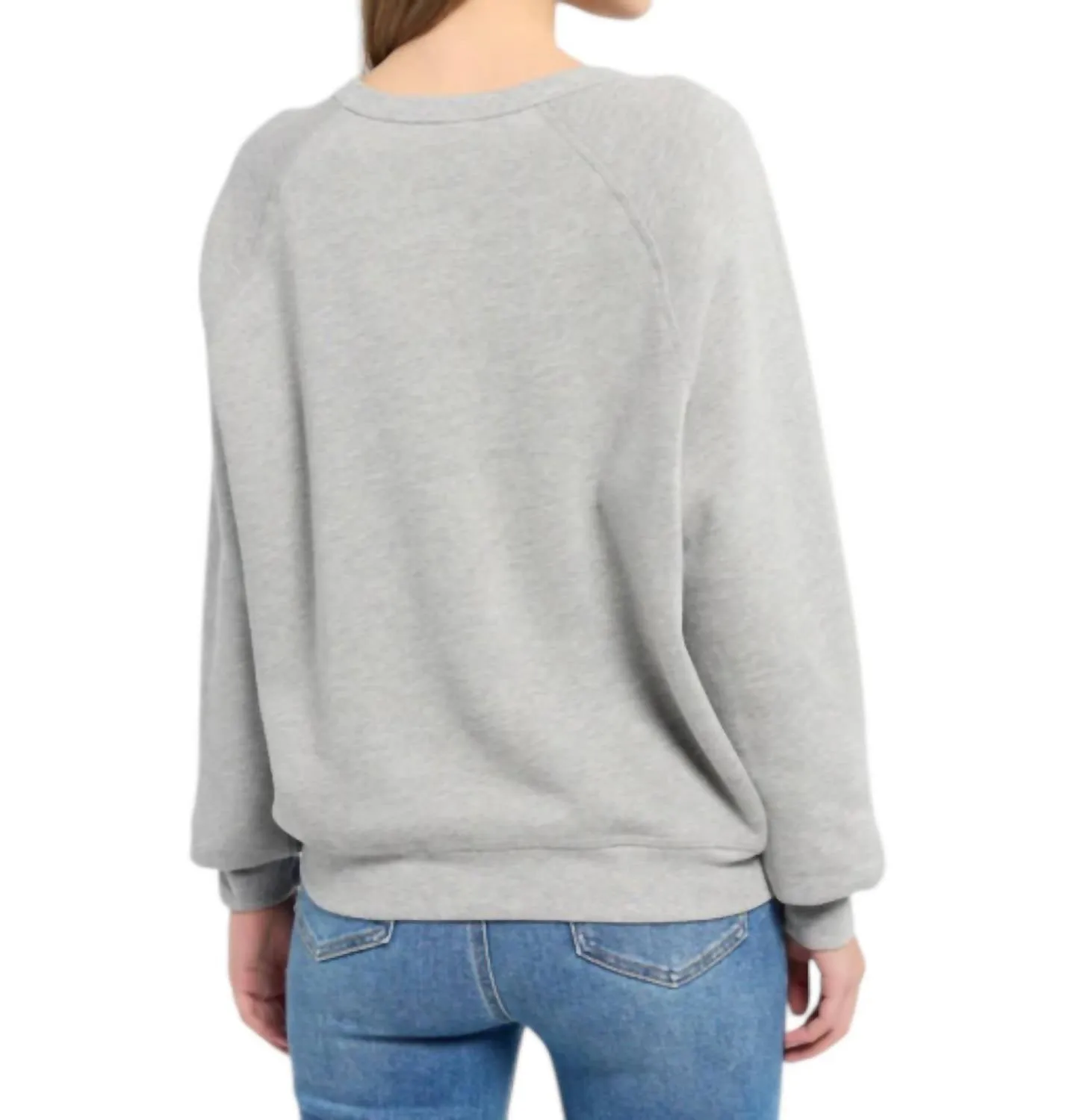 Team Naughty Or Team Nice Reversible Sweatshirt In Heather Grey
