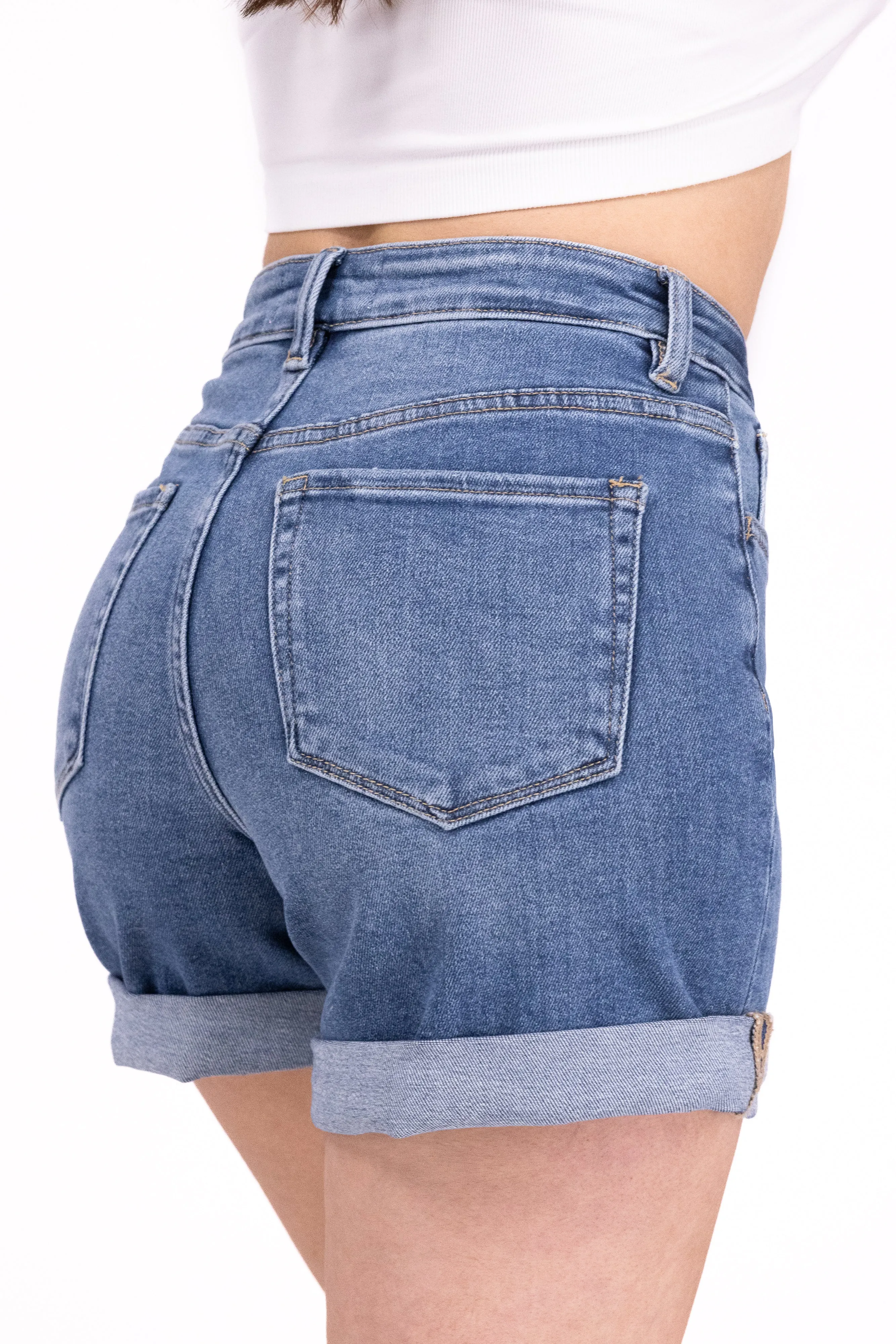 The Ruthie from Lovervet: Super High-Rise Bermuda Denim Shorts