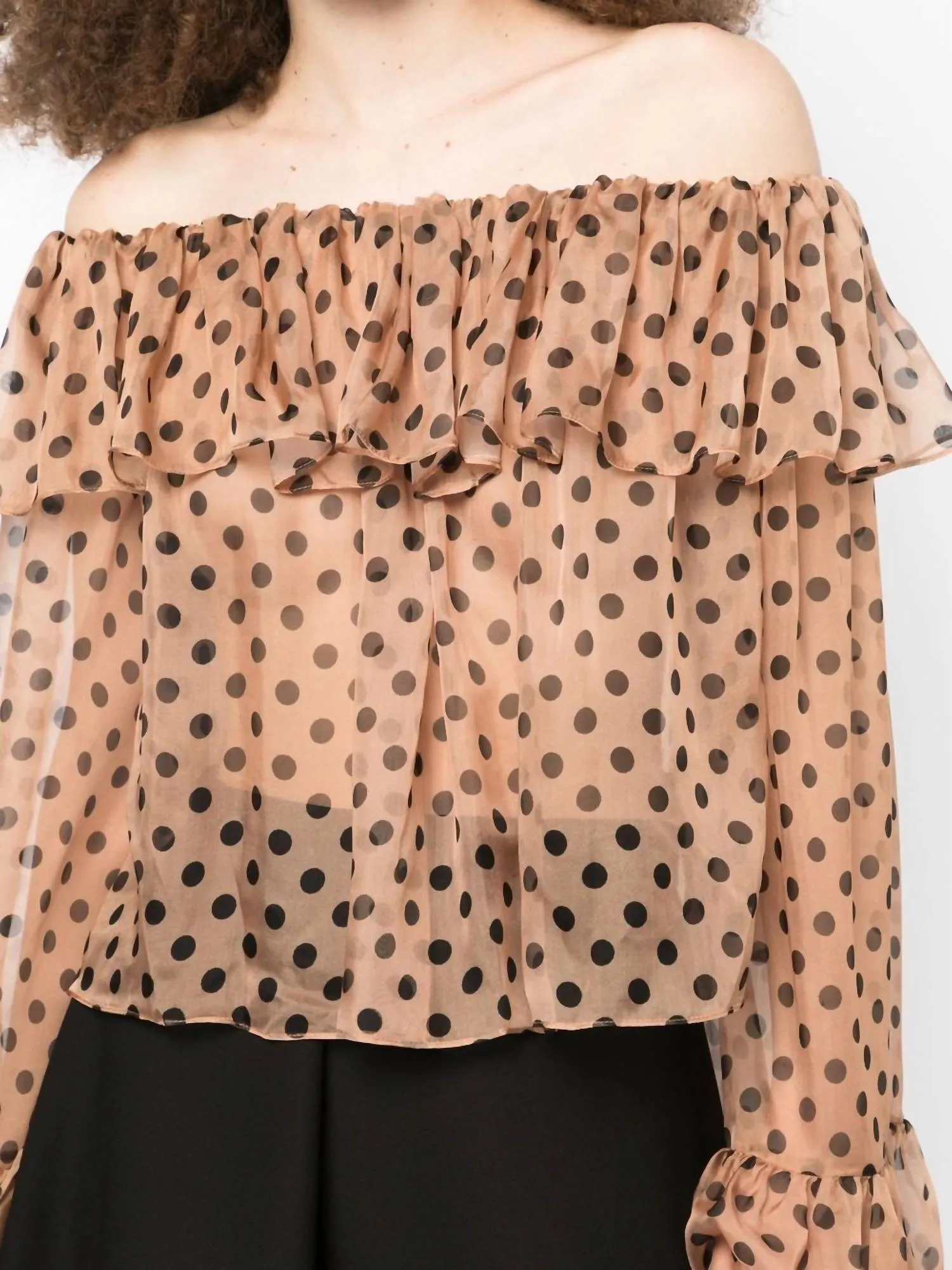 Thelma Top In Cream Black Combo