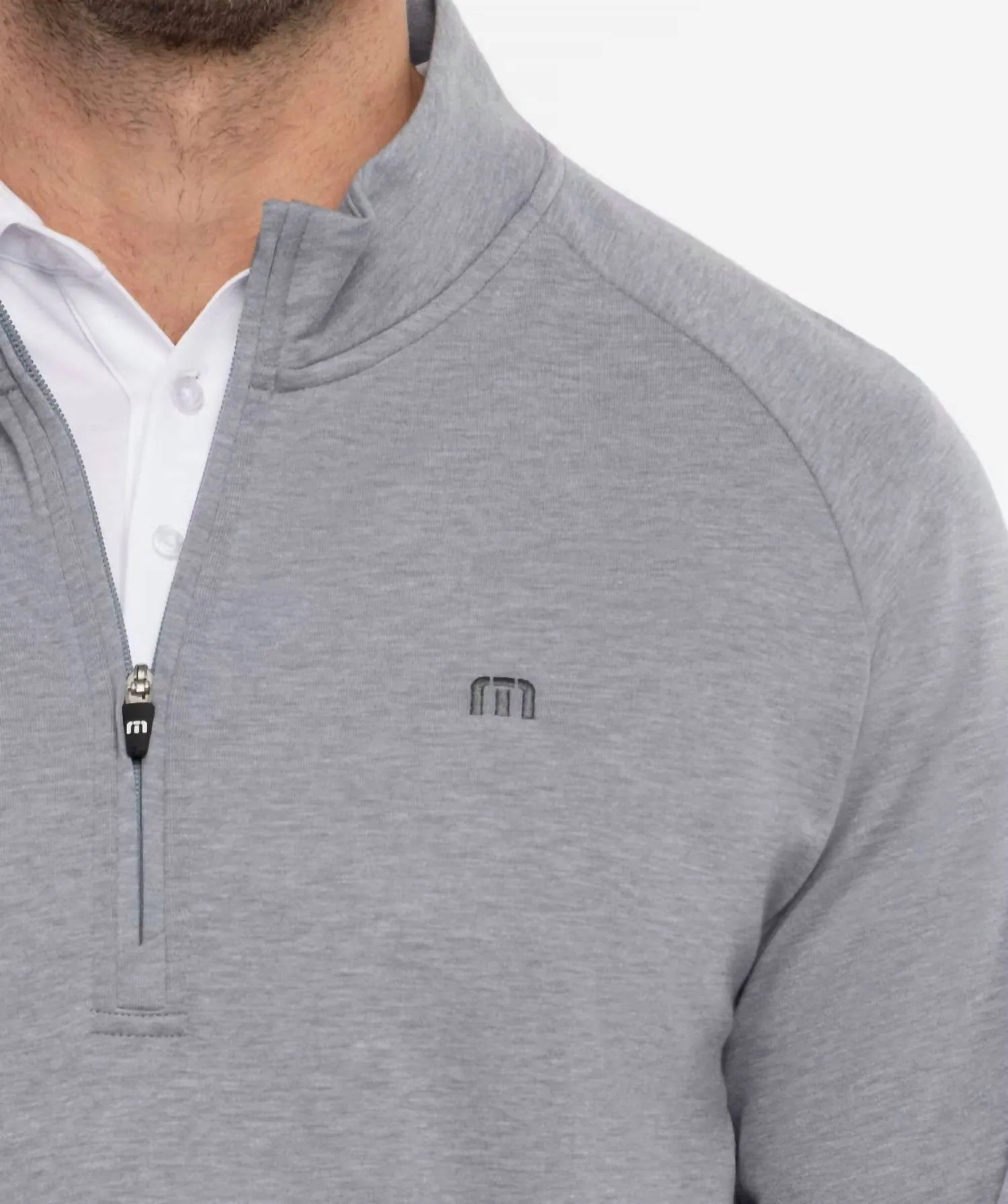 Upgraded Quarter Zip Jacket In Heather Grey