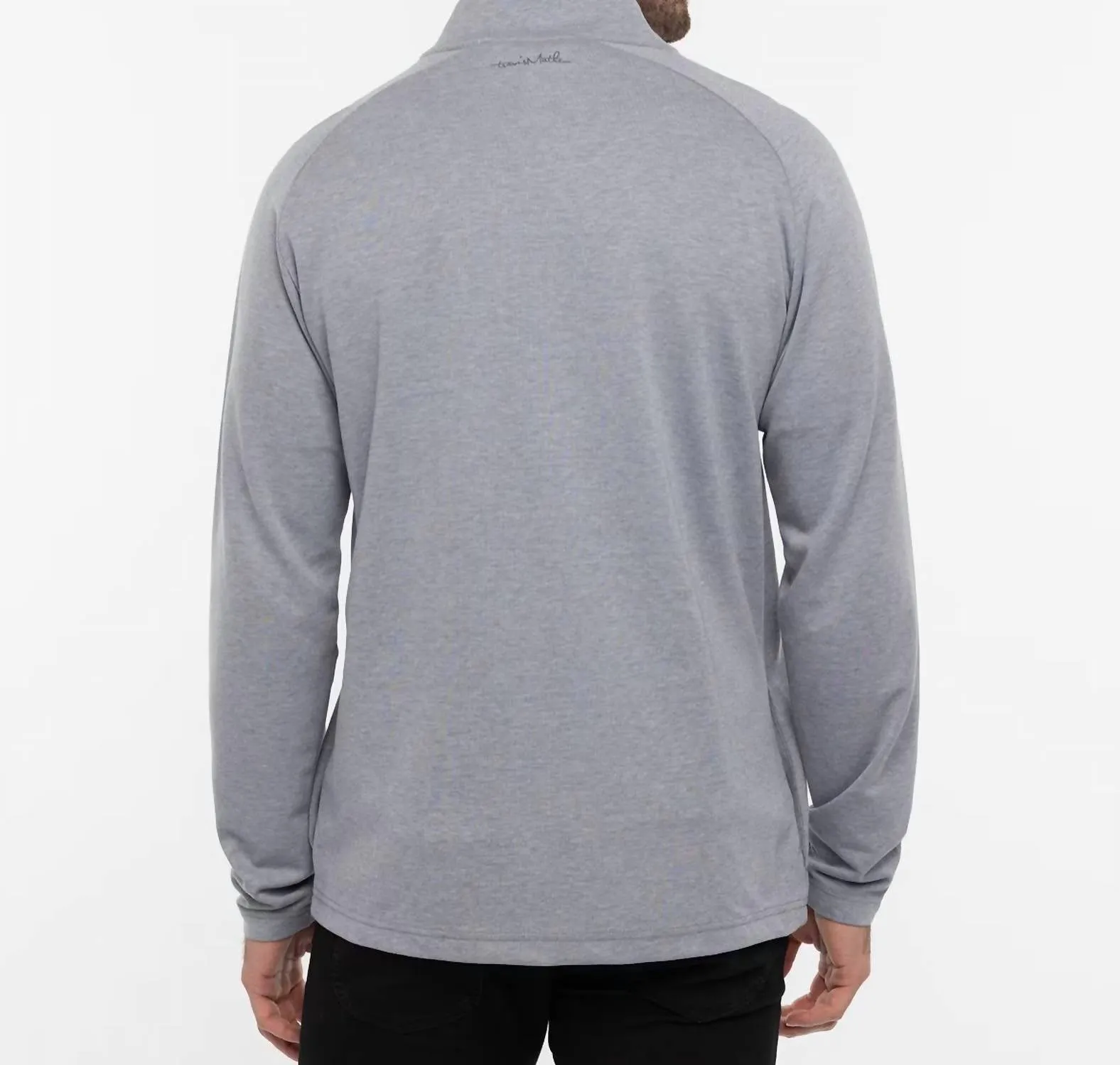 Upgraded Quarter Zip Jacket In Heather Grey