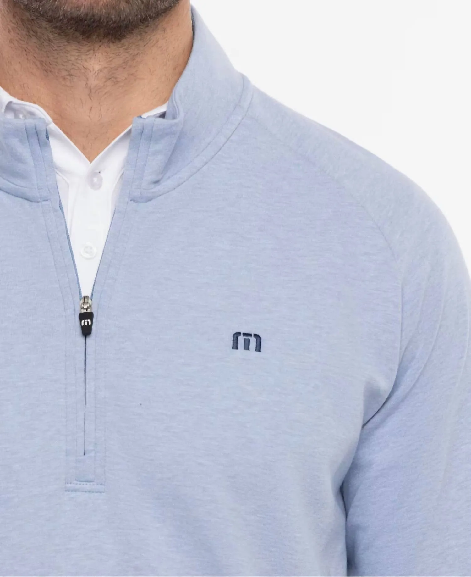 Upgraded Quarter Zip Jacket In Light Blue