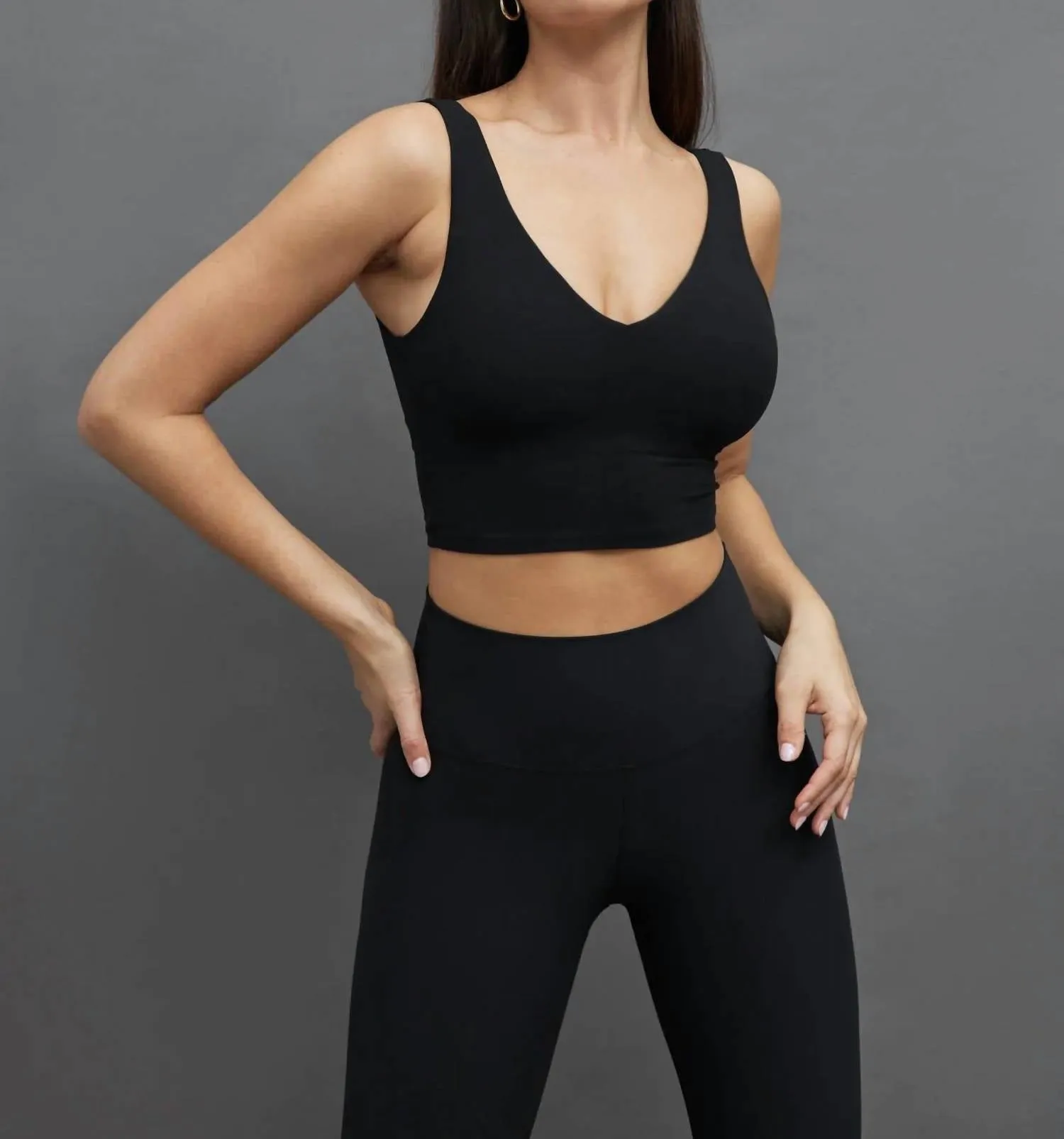 V-Neck Longline Bra In Melt/black