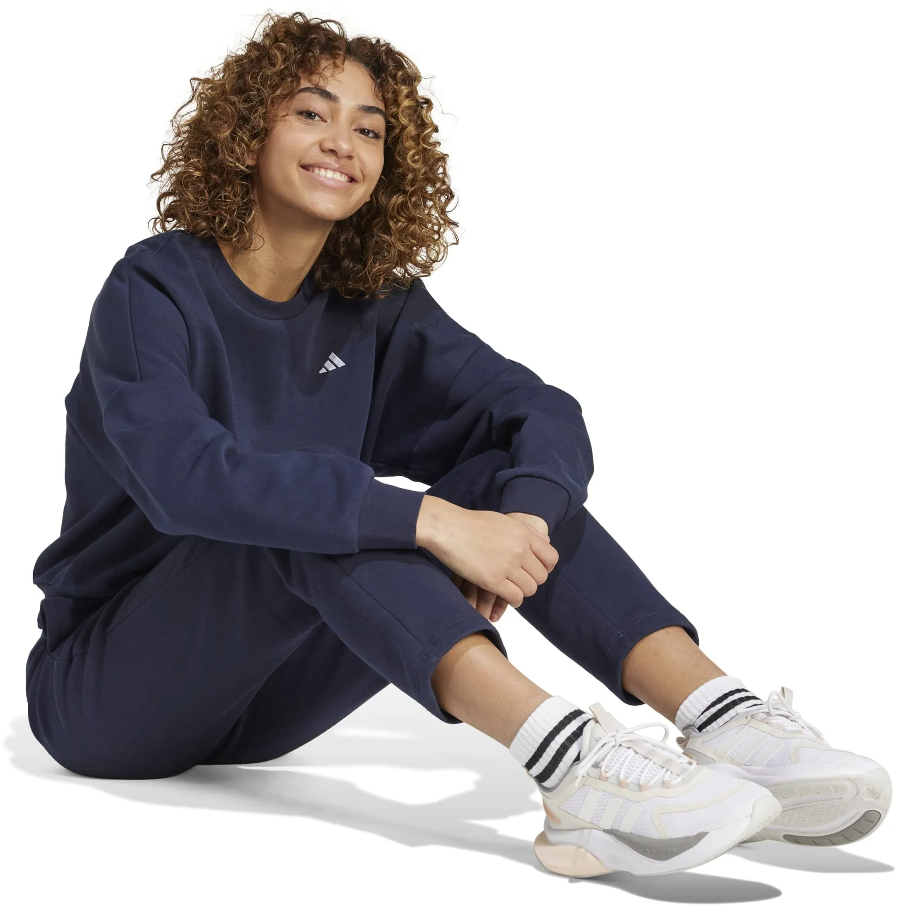Women's Essentials Small Logo Feel Cozy Open Hem Pants