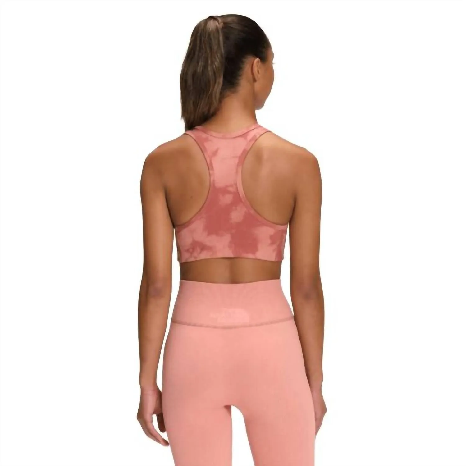 Women's Printed Midline Sport Bra In Rose Dawn Retro Dye Print