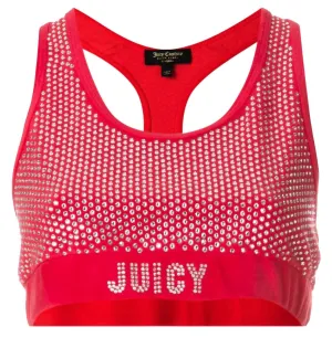 Women's Velour Sports Bra In Red